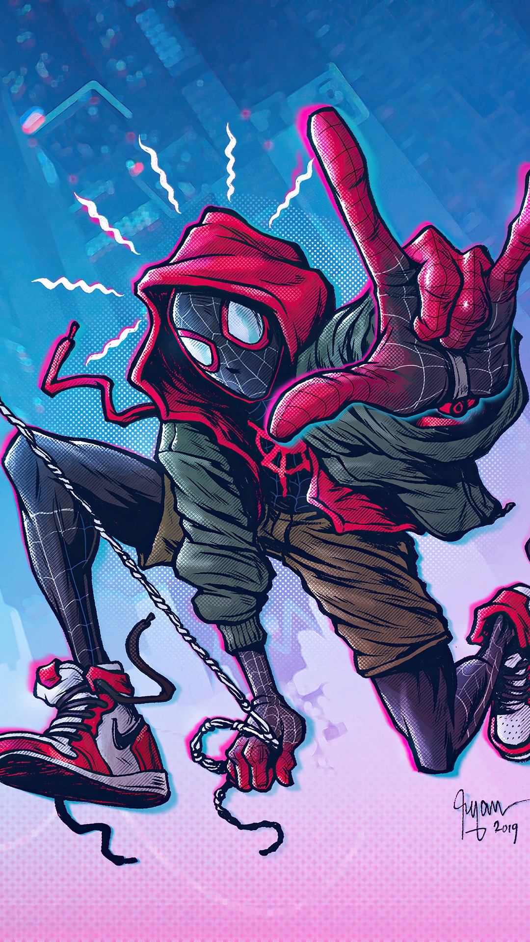 Miles Morales from Marvel Comics HD Phone Wallpaper