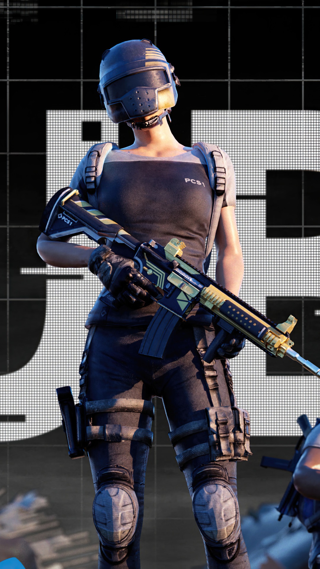 PlayerUnknown's Battlegrounds character holding a rifle HD Phone Wallpaper