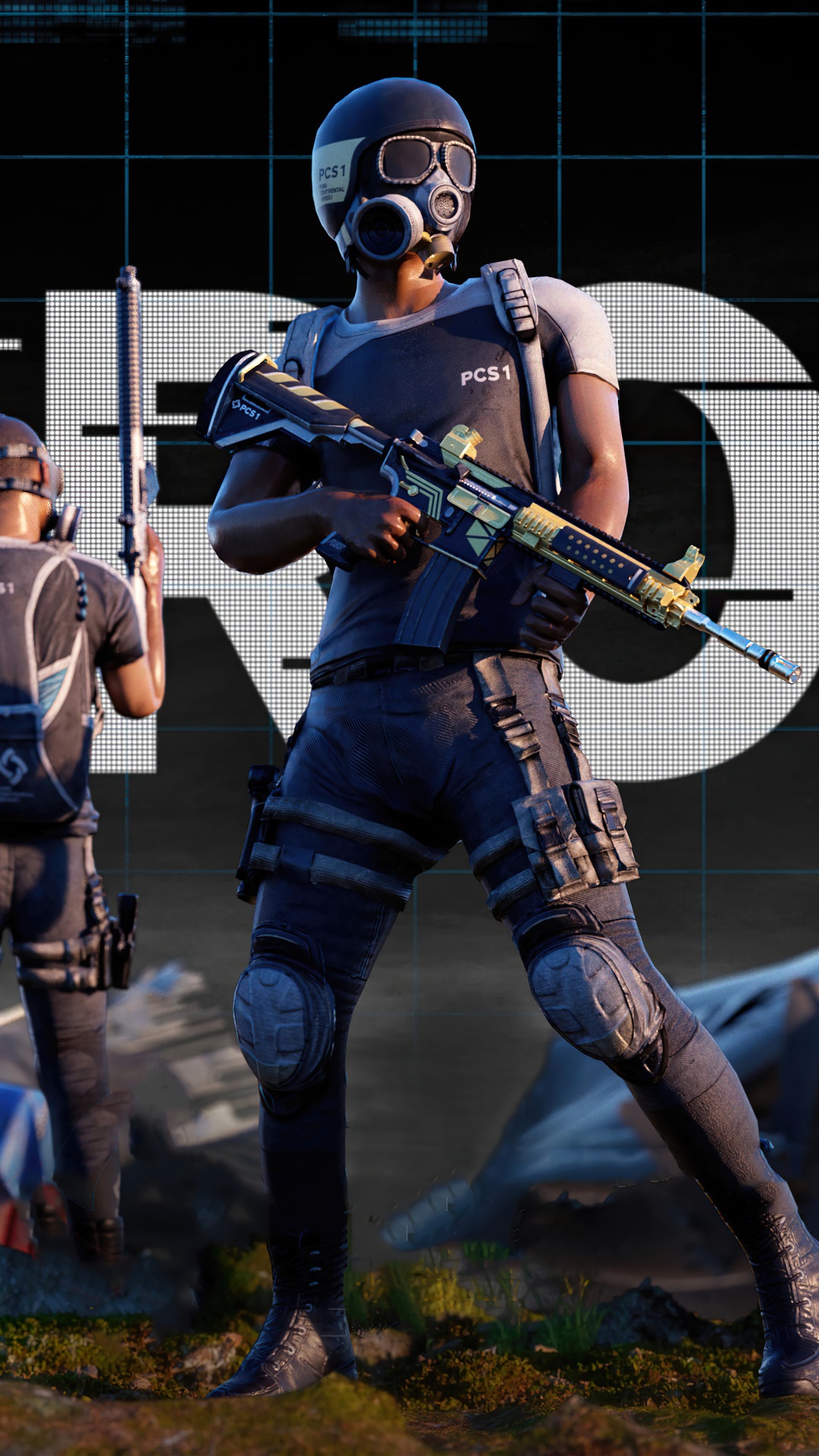 PlayerUnknown's Battlegrounds character with assault rifle HD Phone Wallpaper