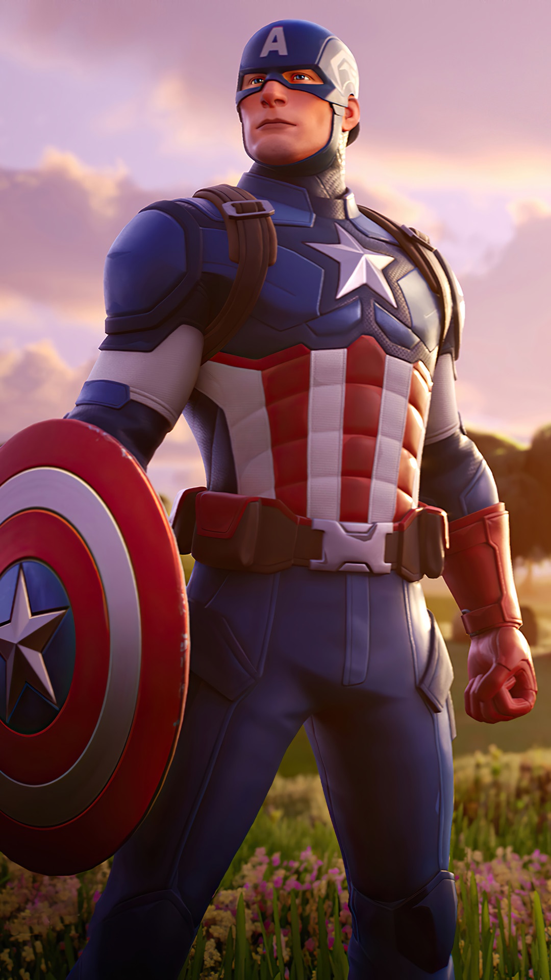 Captain America from Fortnite HD Phone Wallpaper