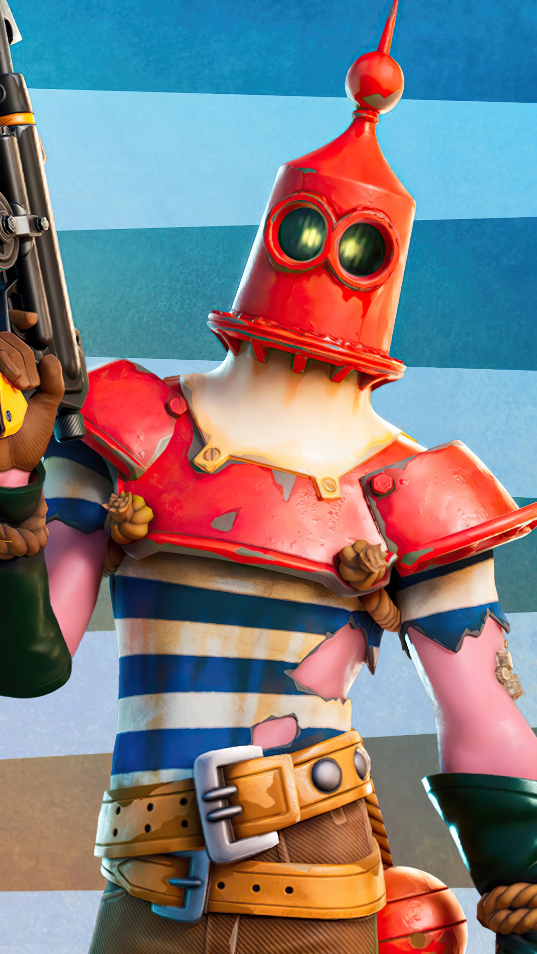 Character from Fortnite Battle Royale holding a weapon HD Phone Wallpaper