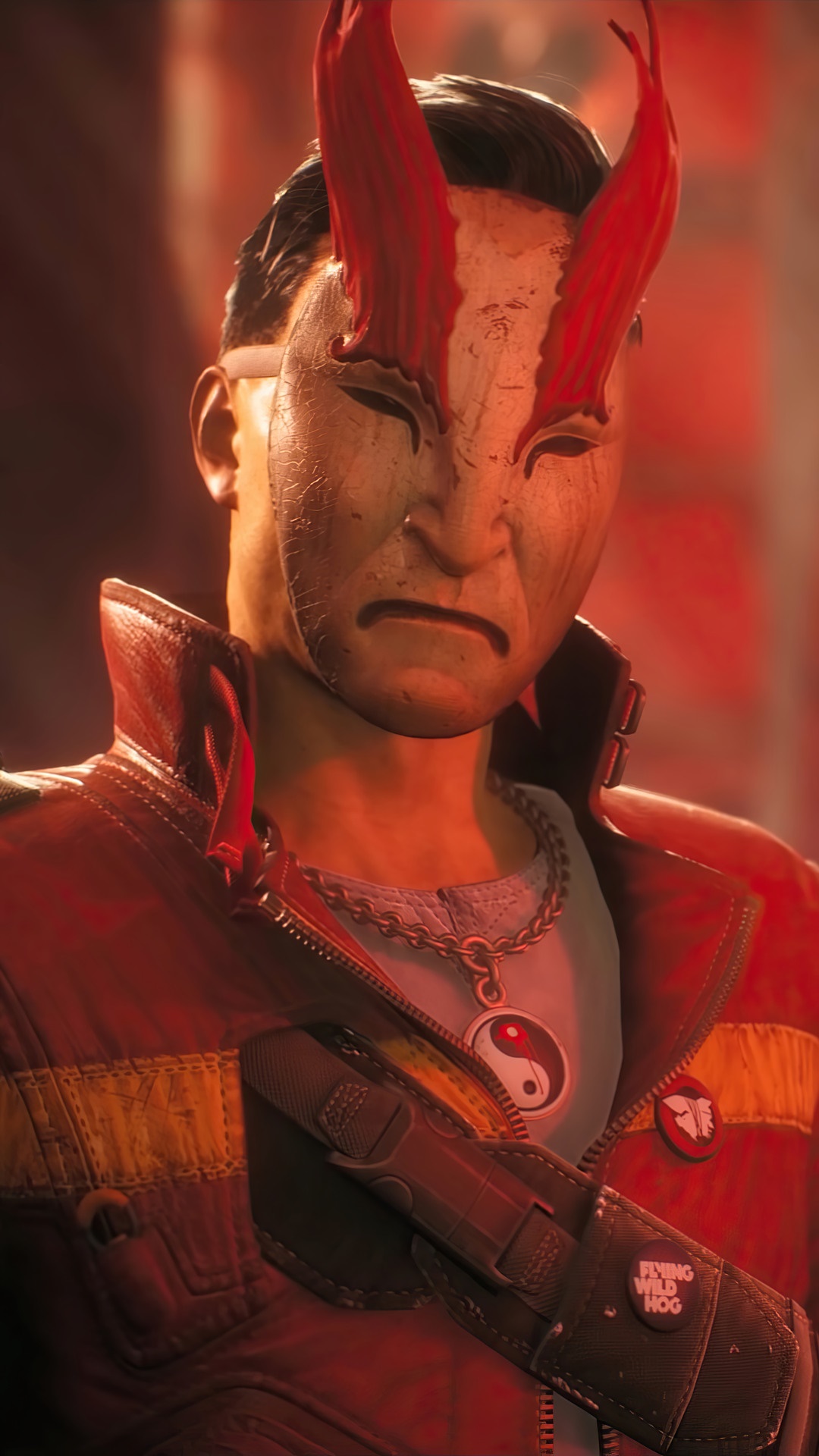 Shadow Warrior 3 character with mask and gun HD Phone Wallpaper