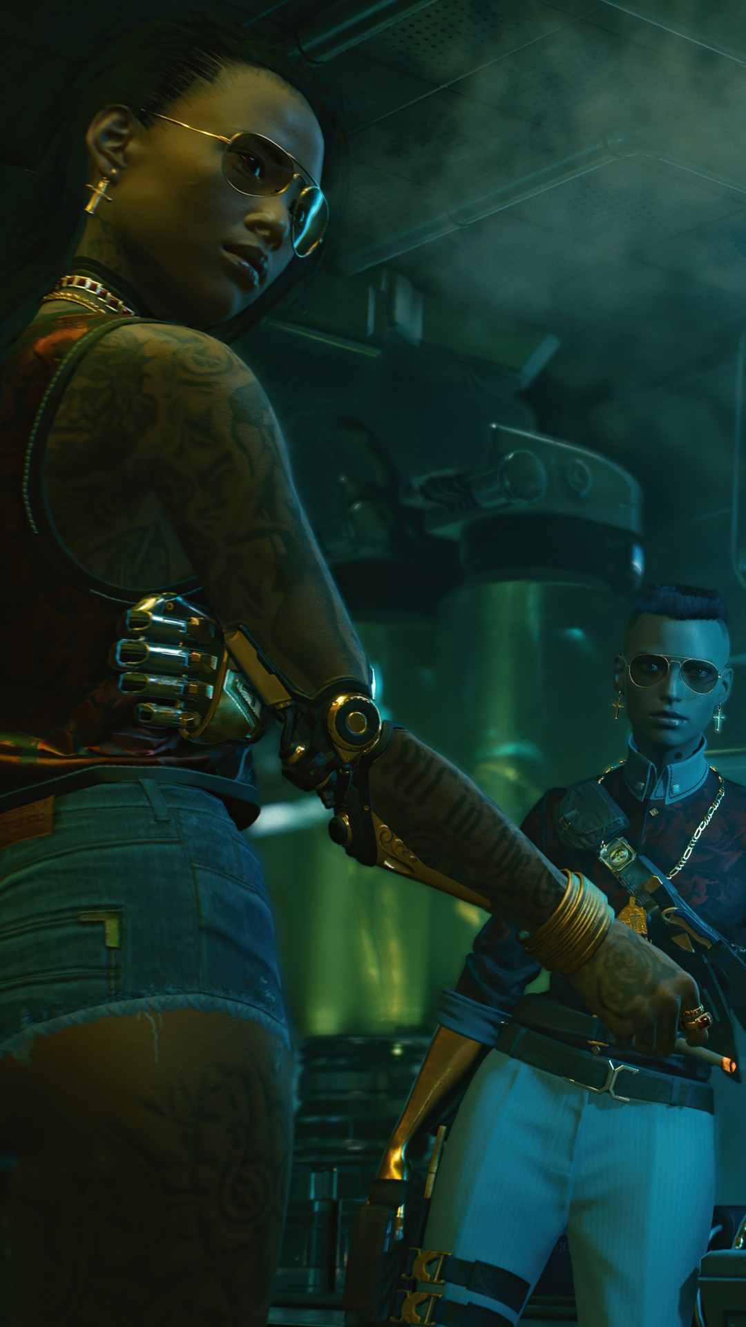 Two women in Cyberpunk 2077 HD Phone Wallpaper