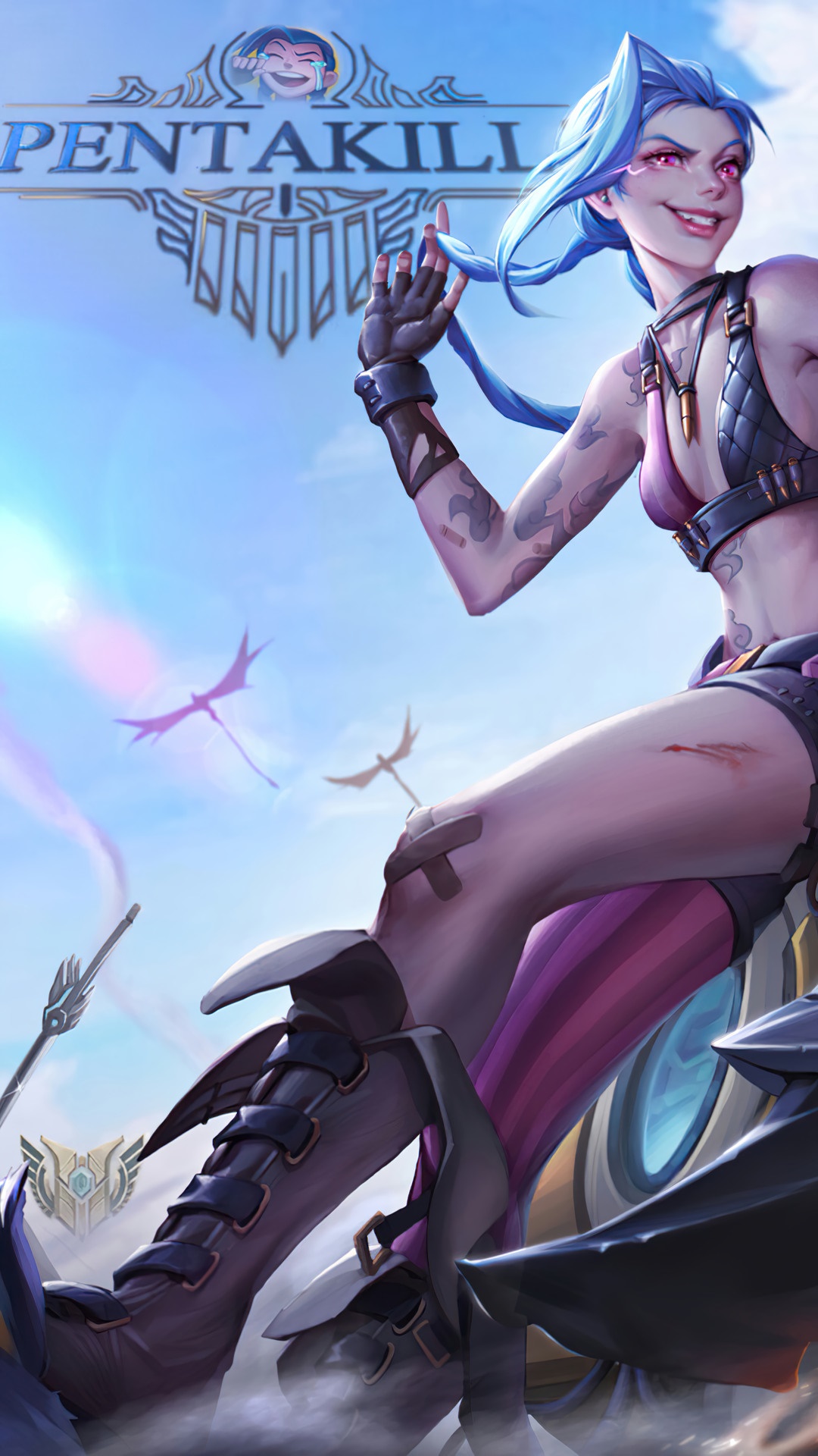 Jinx from League of Legends Pentakill HD Phone Wallpaper