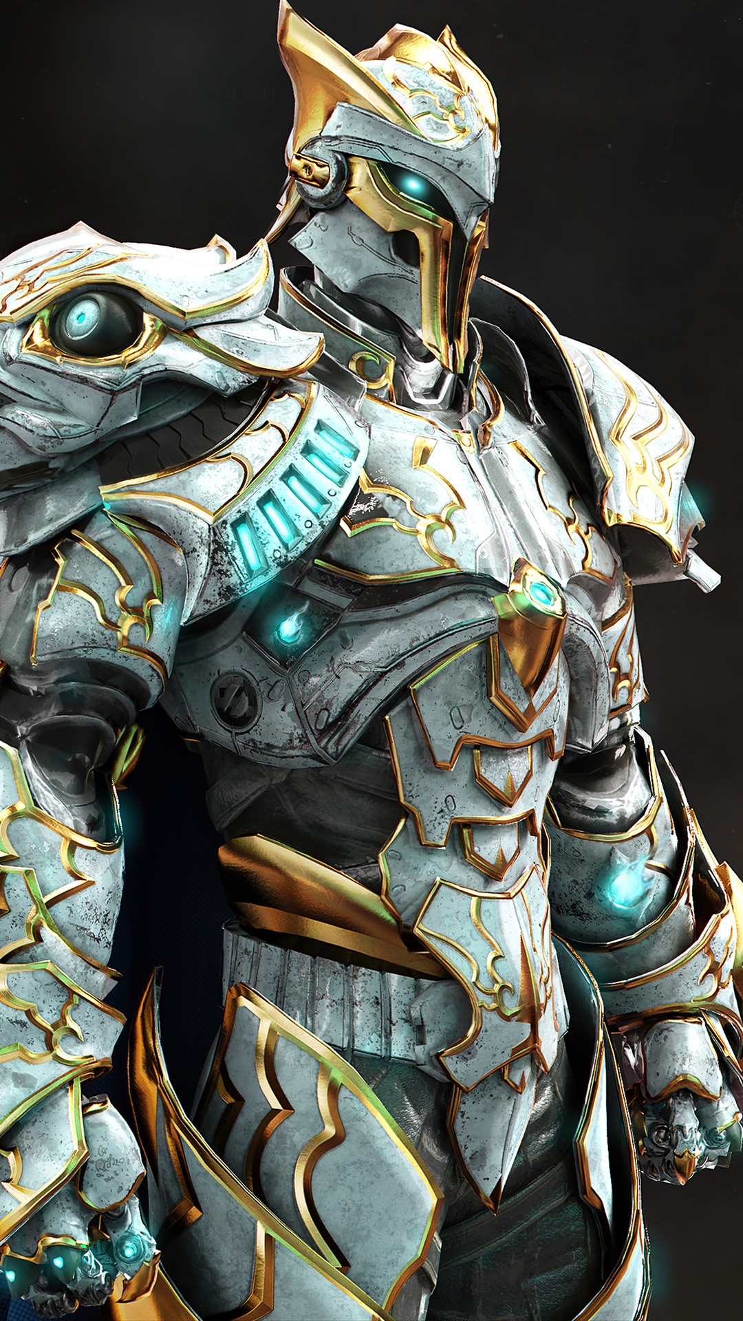 Knight in ornate white and gold armor from Godfall HD Phone Wallpaper