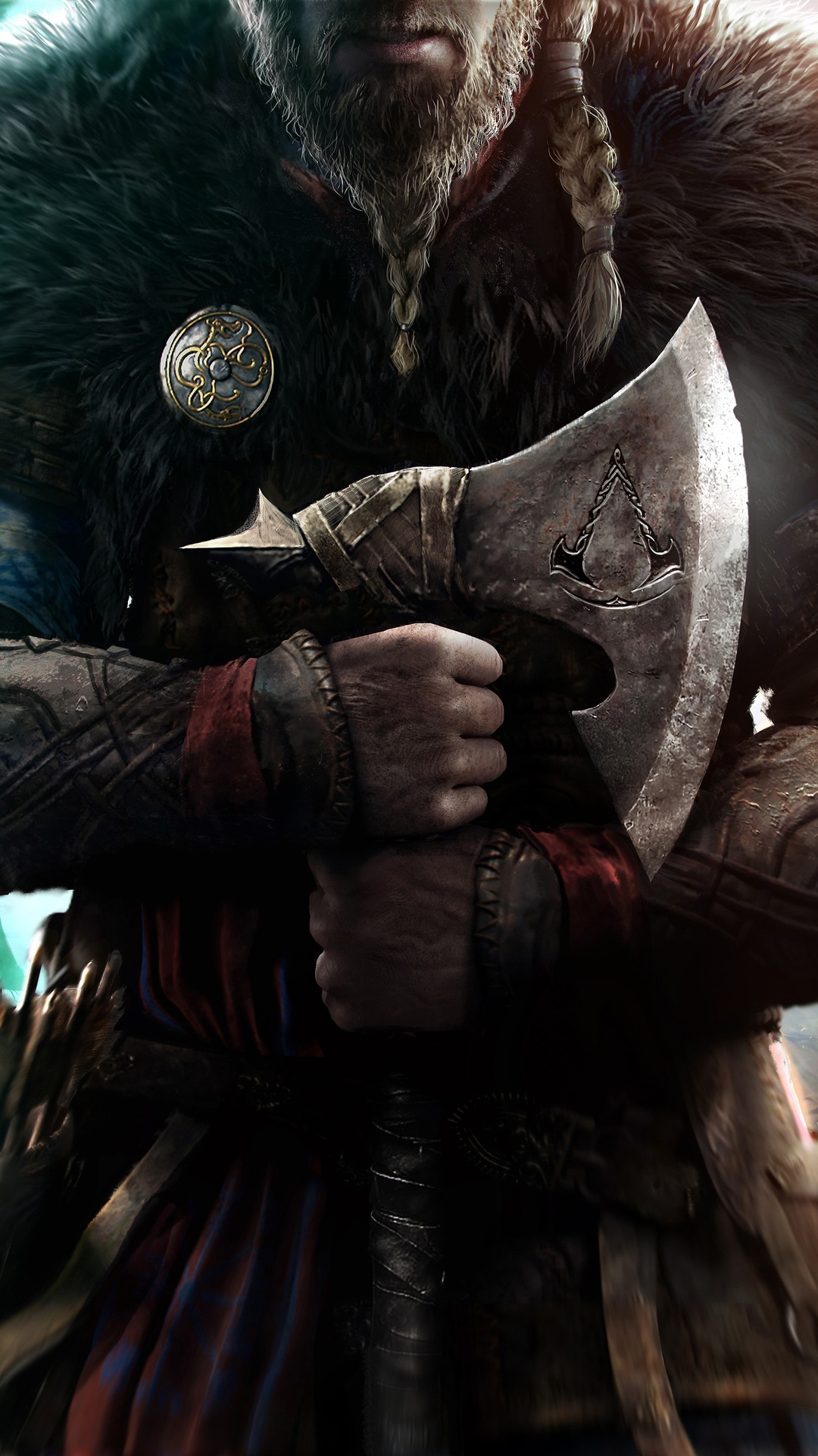 Eivor from Assassin's Creed Valhalla holding an axe HD Phone Wallpaper