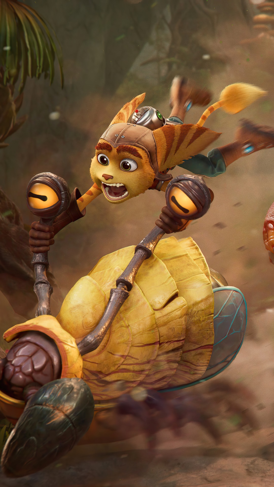 Ratchet and Clank: Rift Apart - Ratchet riding a creature HD Phone Wallpaper