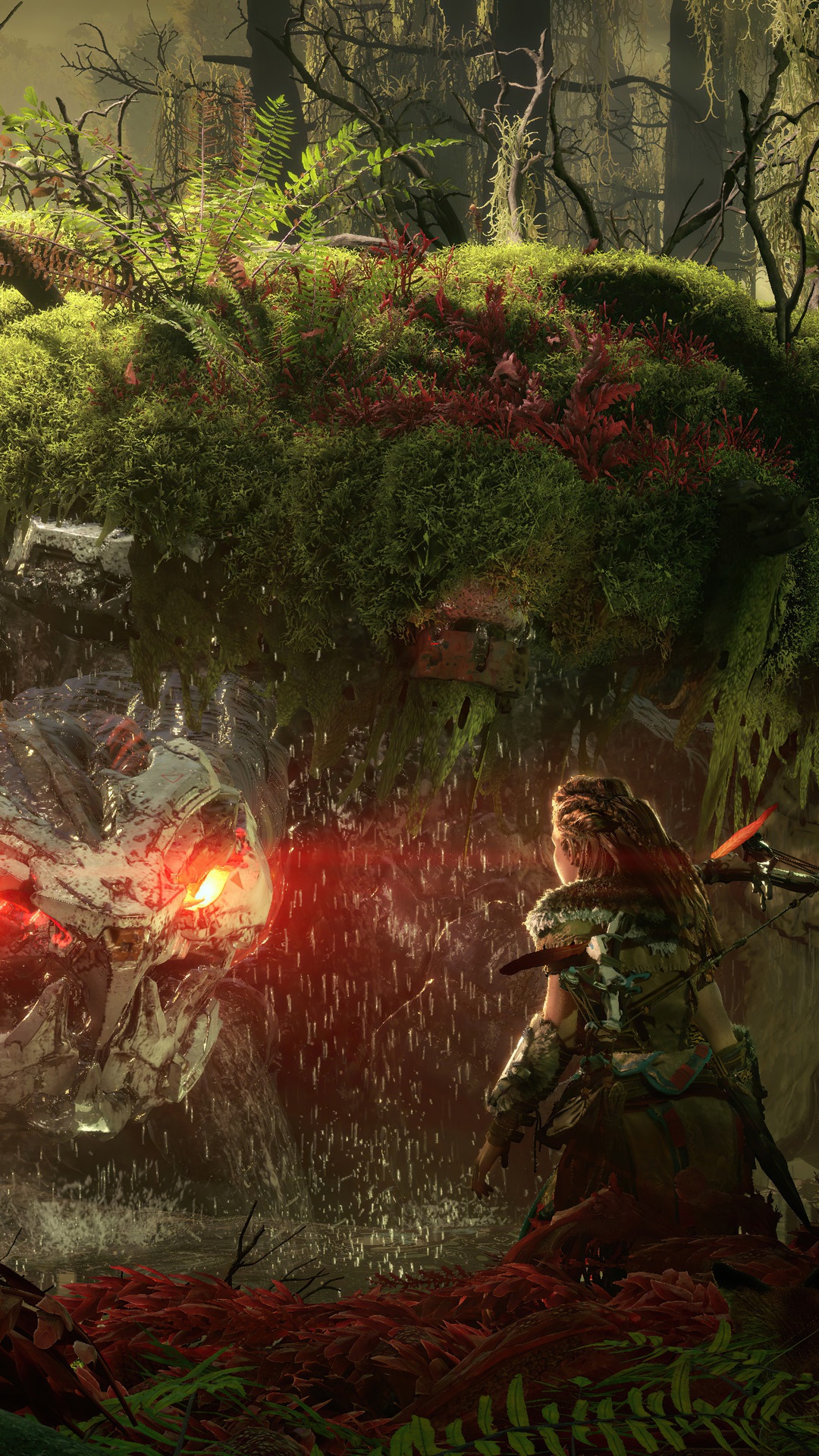 Aloy from Horizon Forbidden West fights a machine HD Phone Wallpaper