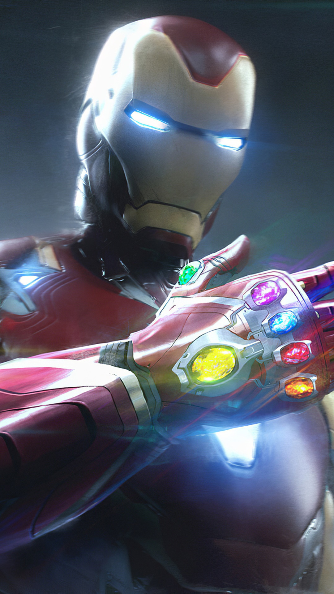 Iron Man with Infinity Stones from Marvel Comics HD Phone Wallpaper