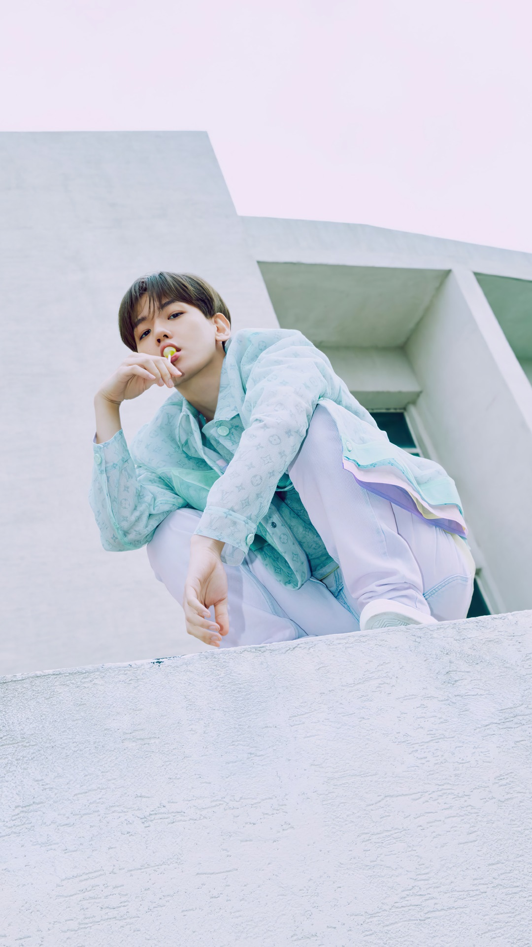 Baekhyun Kpop idol eating lollipop HD Phone Wallpaper