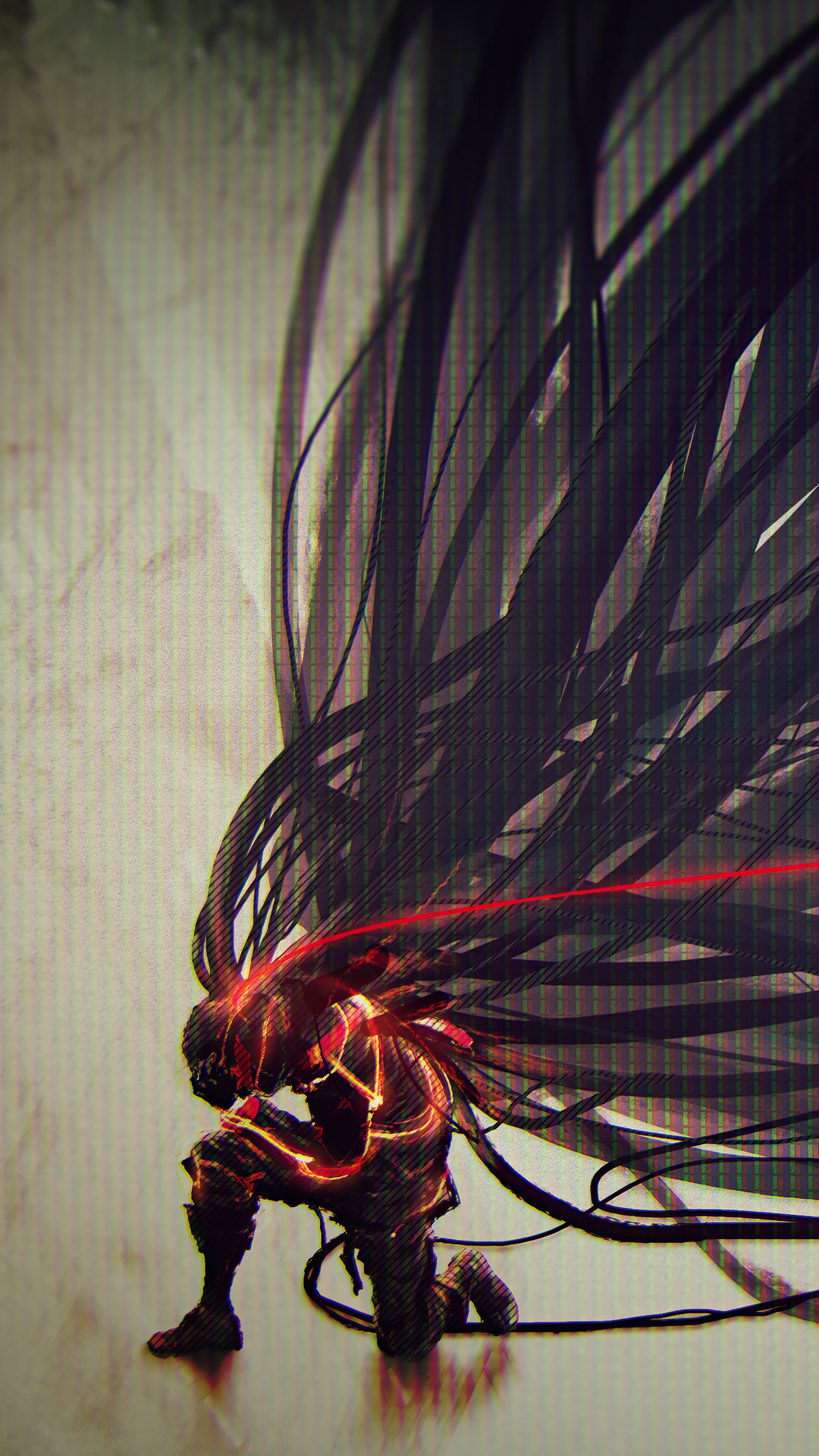 Scarlet Nexus character kneeling with black tendrils HD Phone Wallpaper