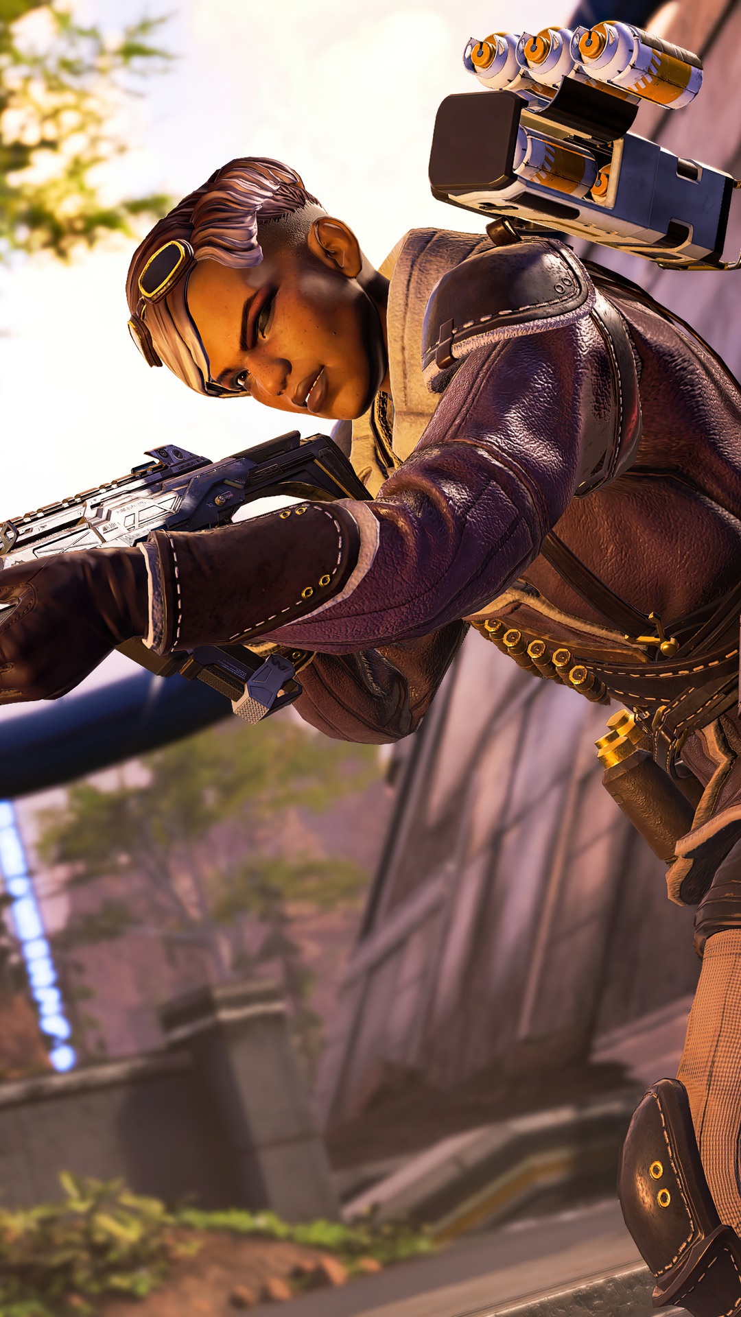 Bangalore from Apex Legends aiming a rifle HD Phone Wallpaper