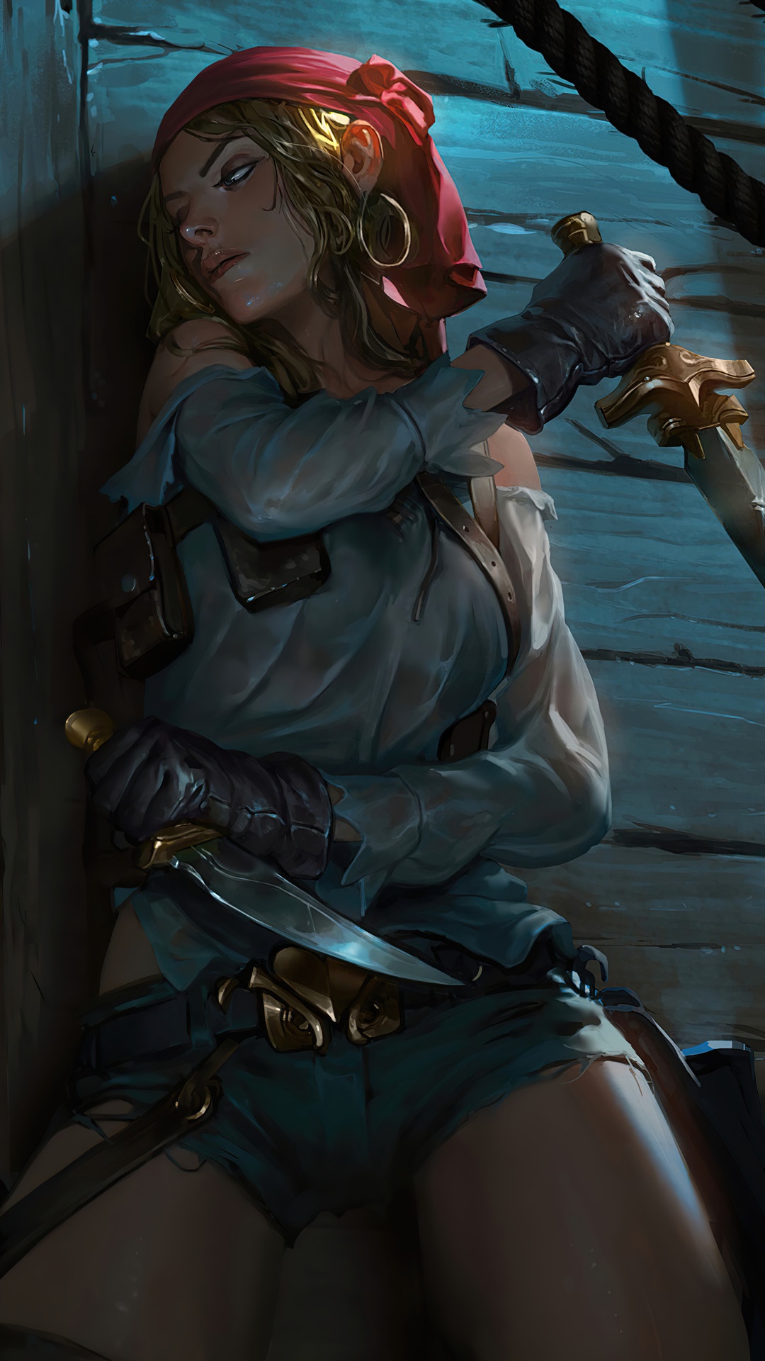 Pirate woman with swords in Legends of Runeterra HD Phone Wallpaper