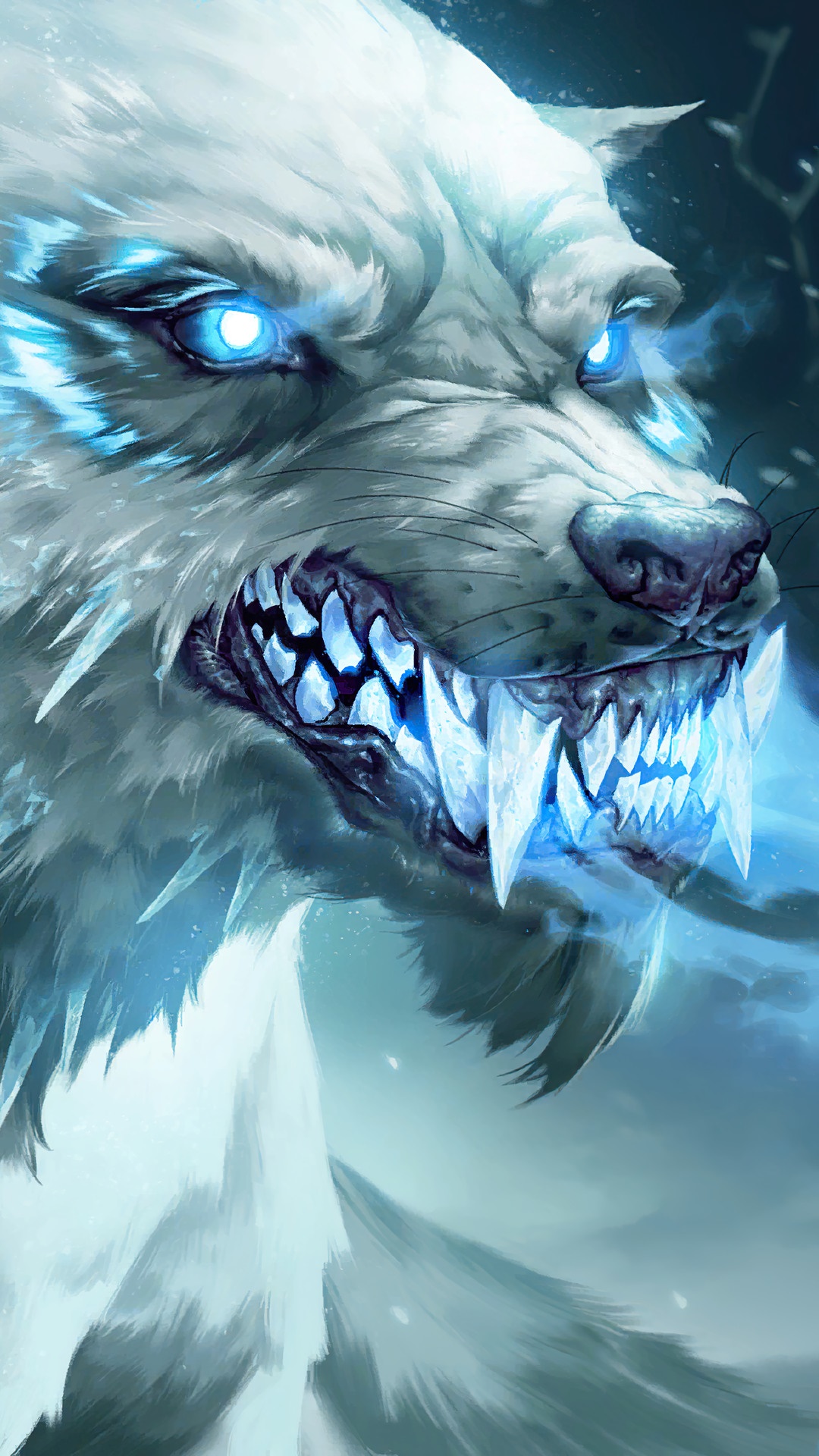 Ice Wolf from Legends of Runeterra HD Phone Wallpaper