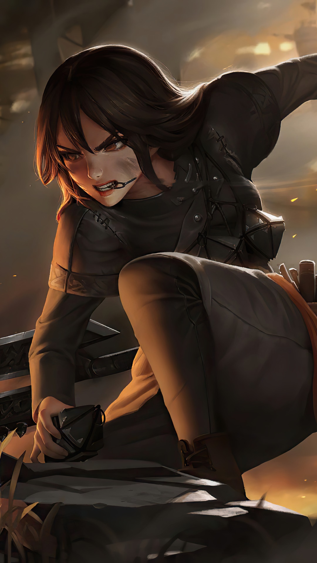 Girl with chain in mouth from Legends of Runeterra HD Phone Wallpaper