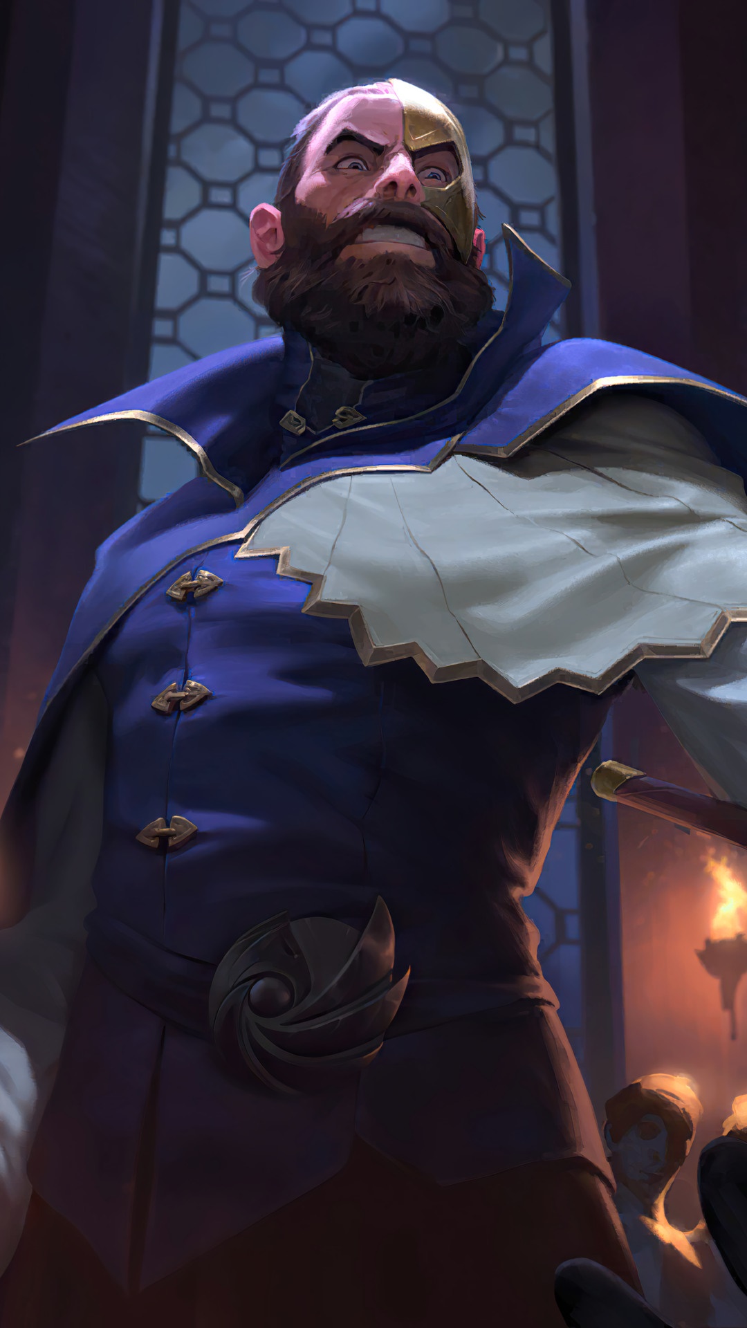 Man with a beard and a mask from Legends of Runeterra HD Phone Wallpaper