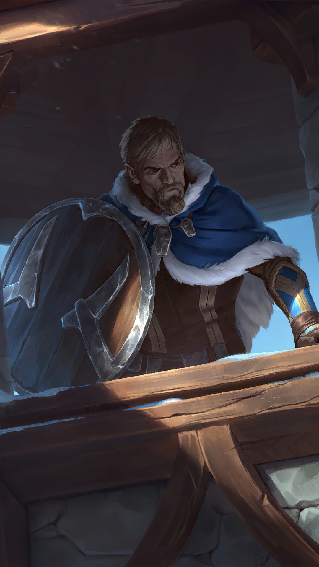 Man with shield from Legends of Runeterra HD Phone Wallpaper