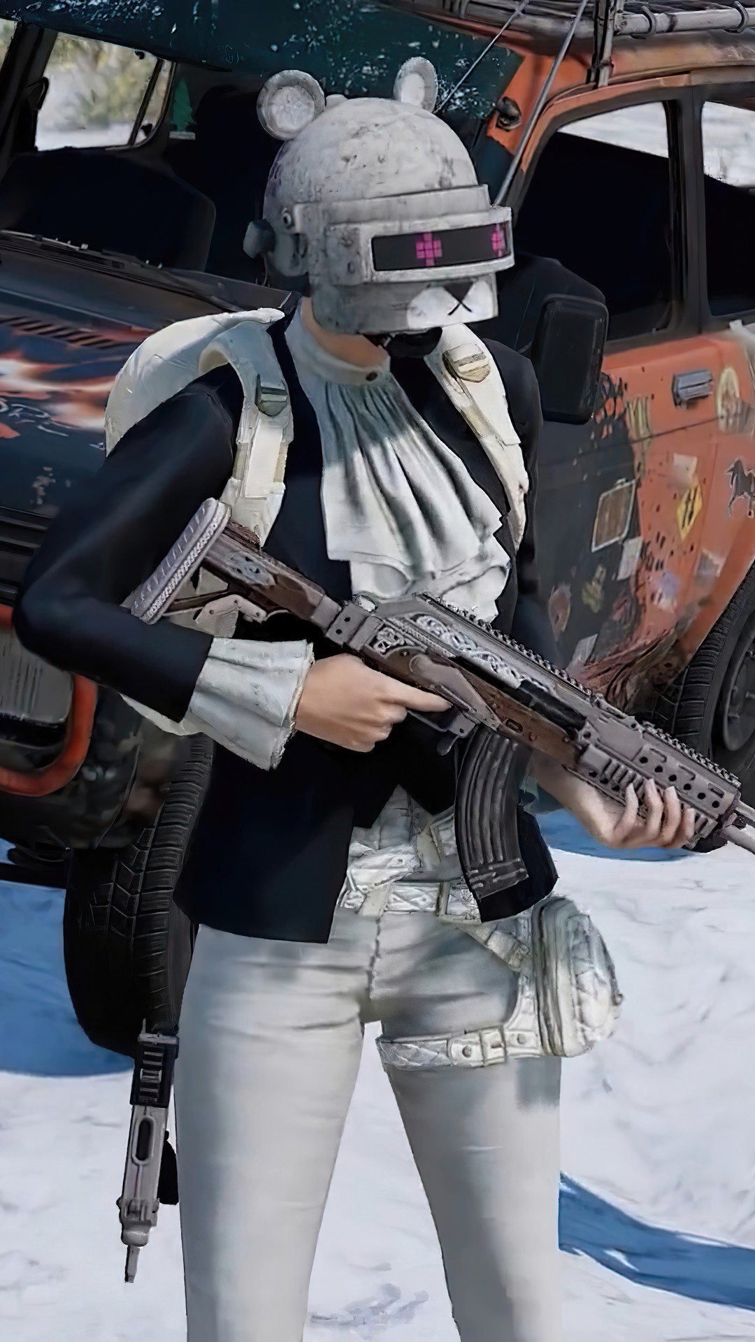 Player from PUBG holding a rifle HD Phone Wallpaper