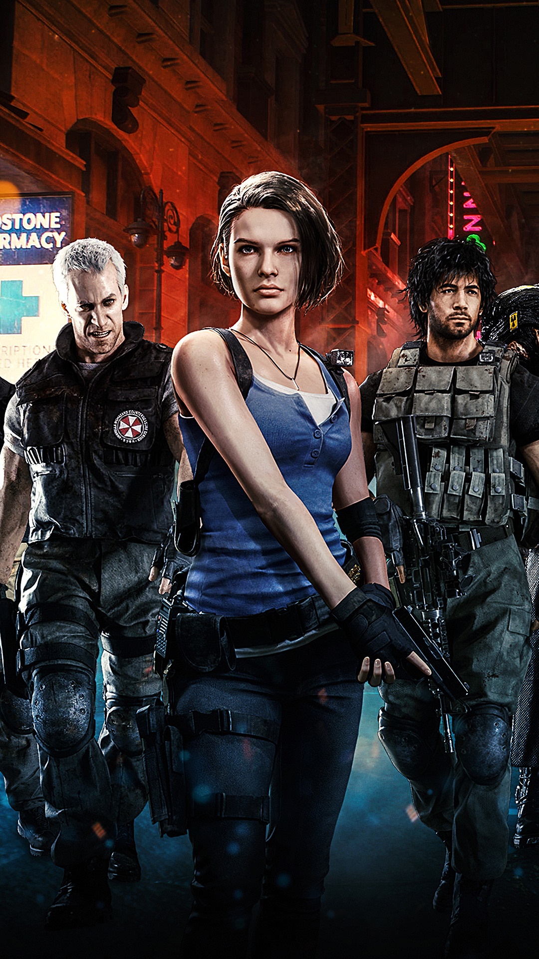 Jill Valentine and allies from Resident Evil 3 HD Phone Wallpaper
