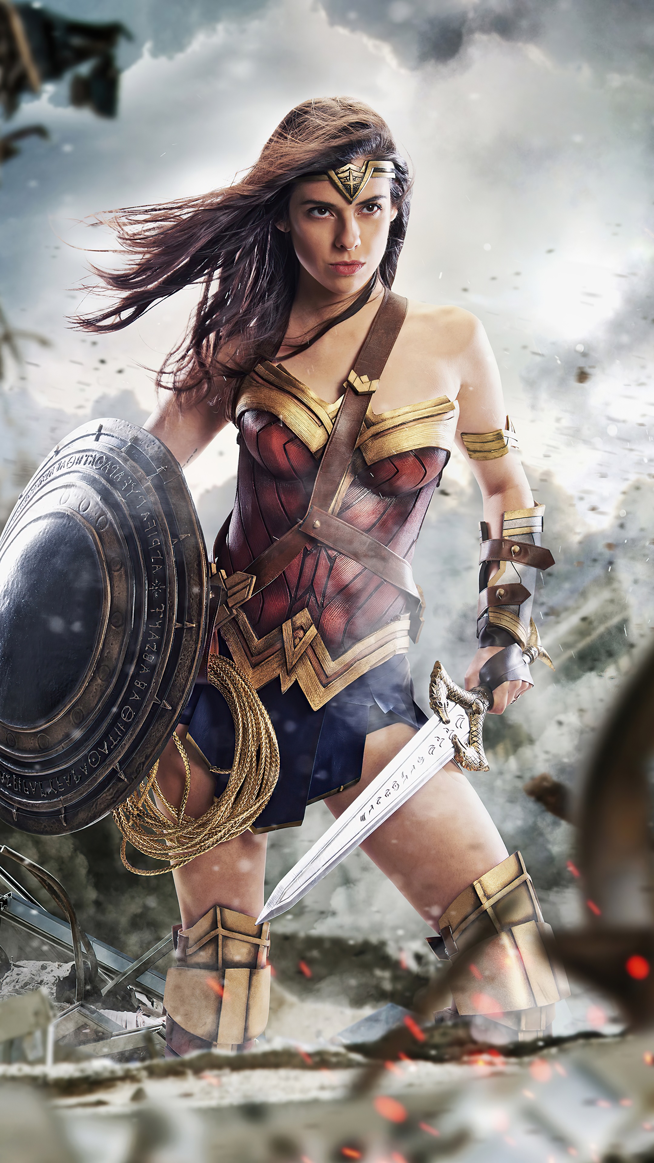 Wonder Woman Cosplay 4K HD Phone Wallpaper