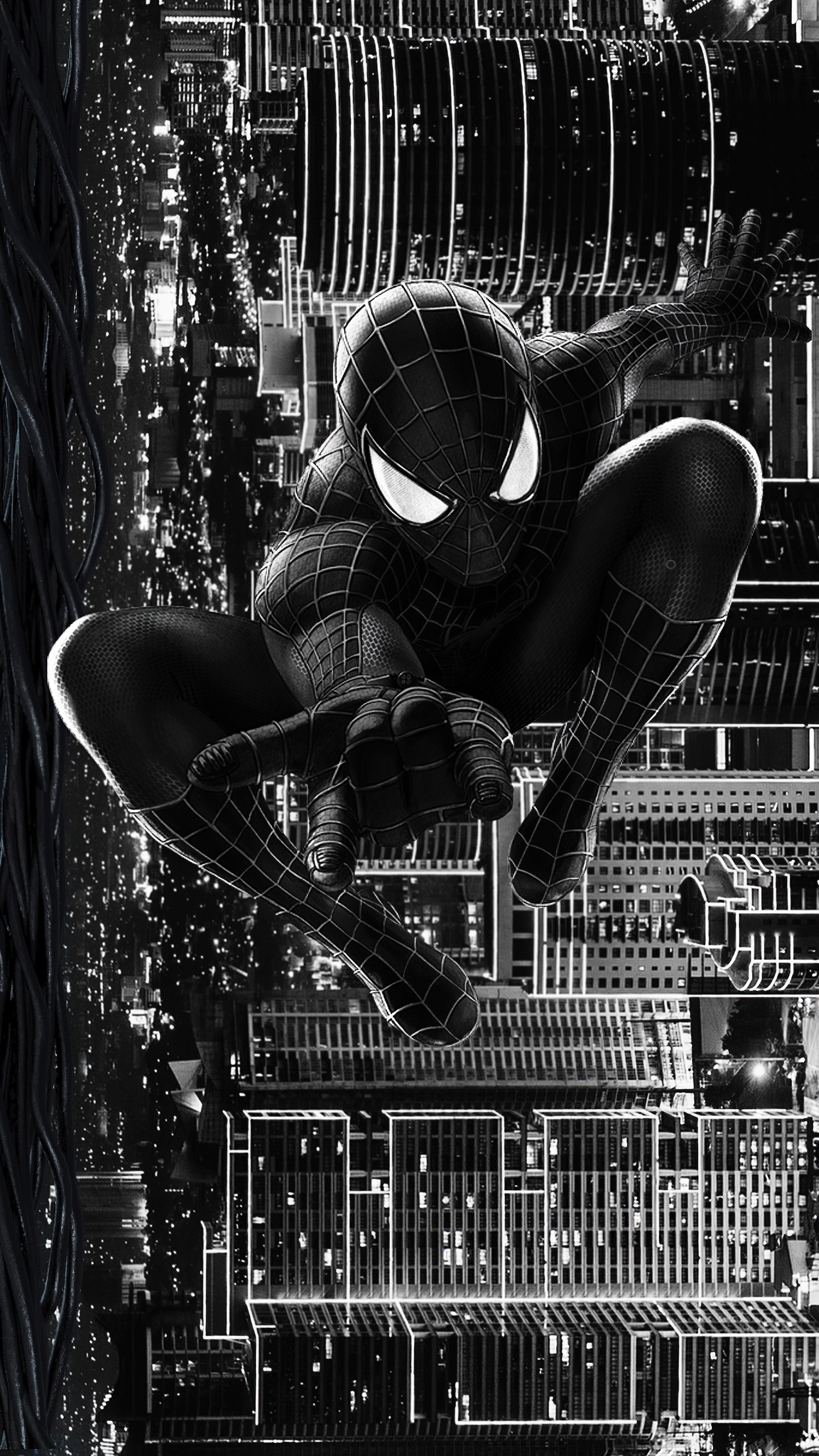 Black Spiderman from Marvel Comics HD Phone Wallpaper