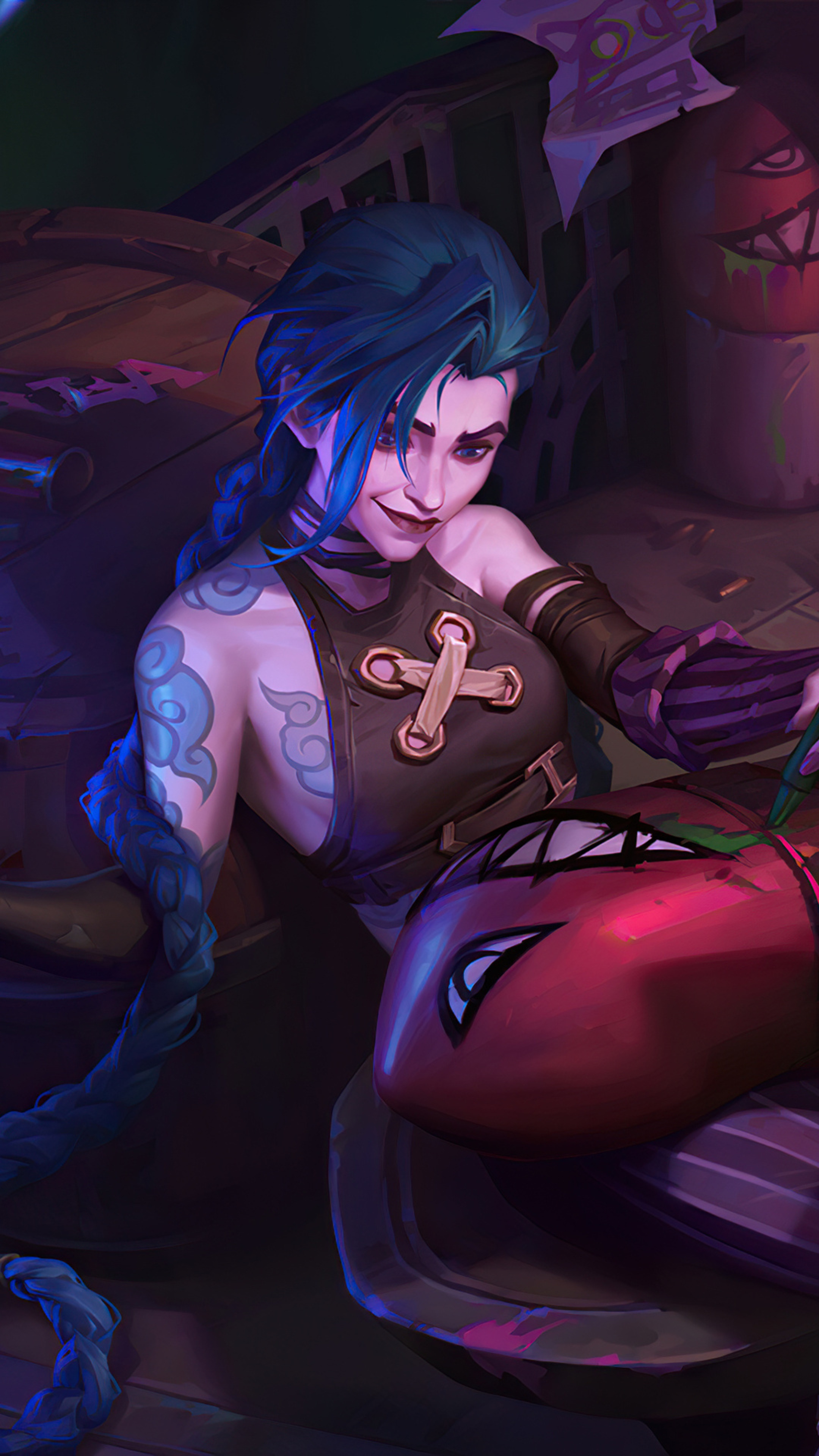Jinx from Arcane League of Legends 4K HD Phone Wallpaper