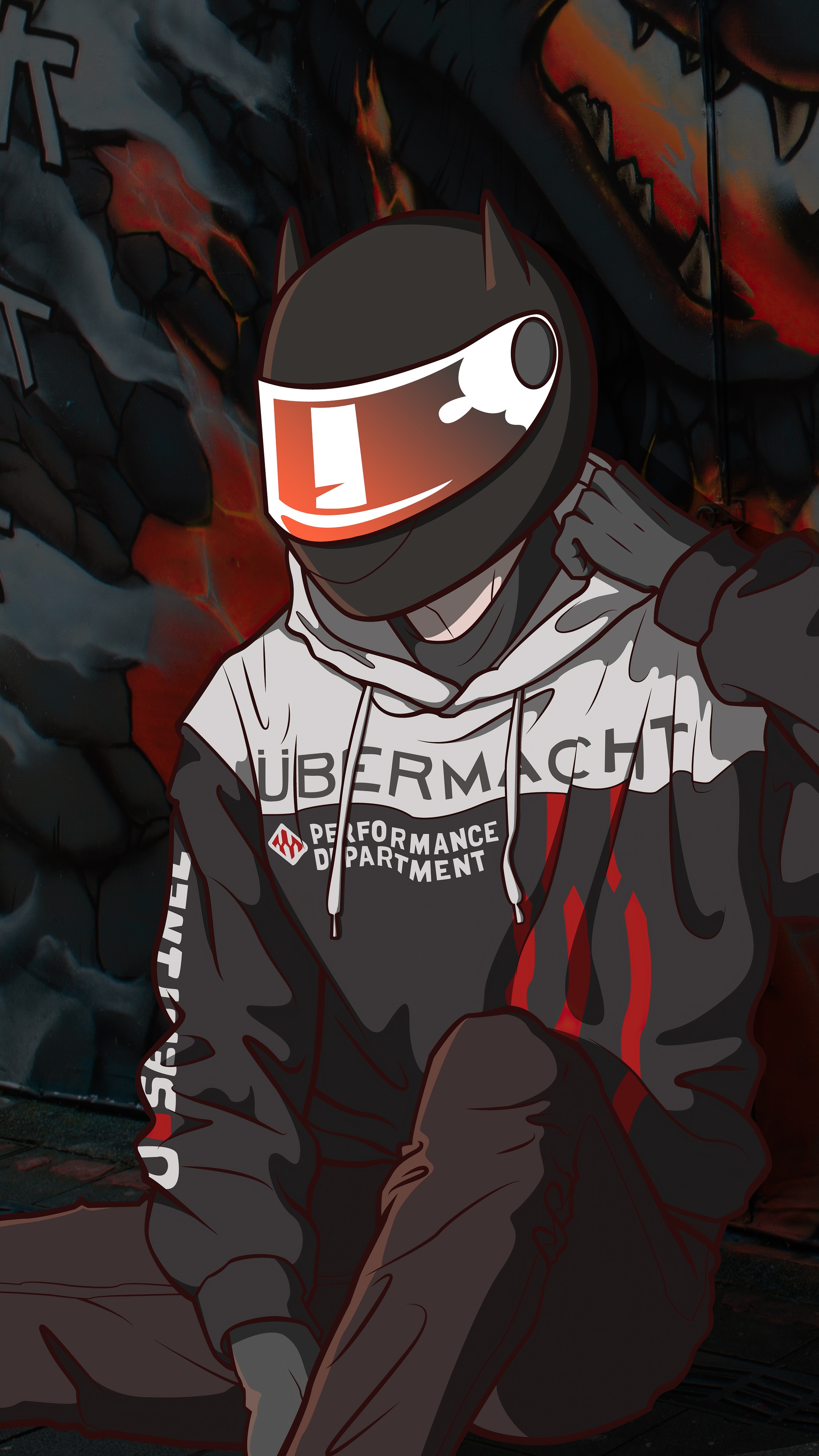 Person in a helmet and hoodie HD Phone Wallpaper