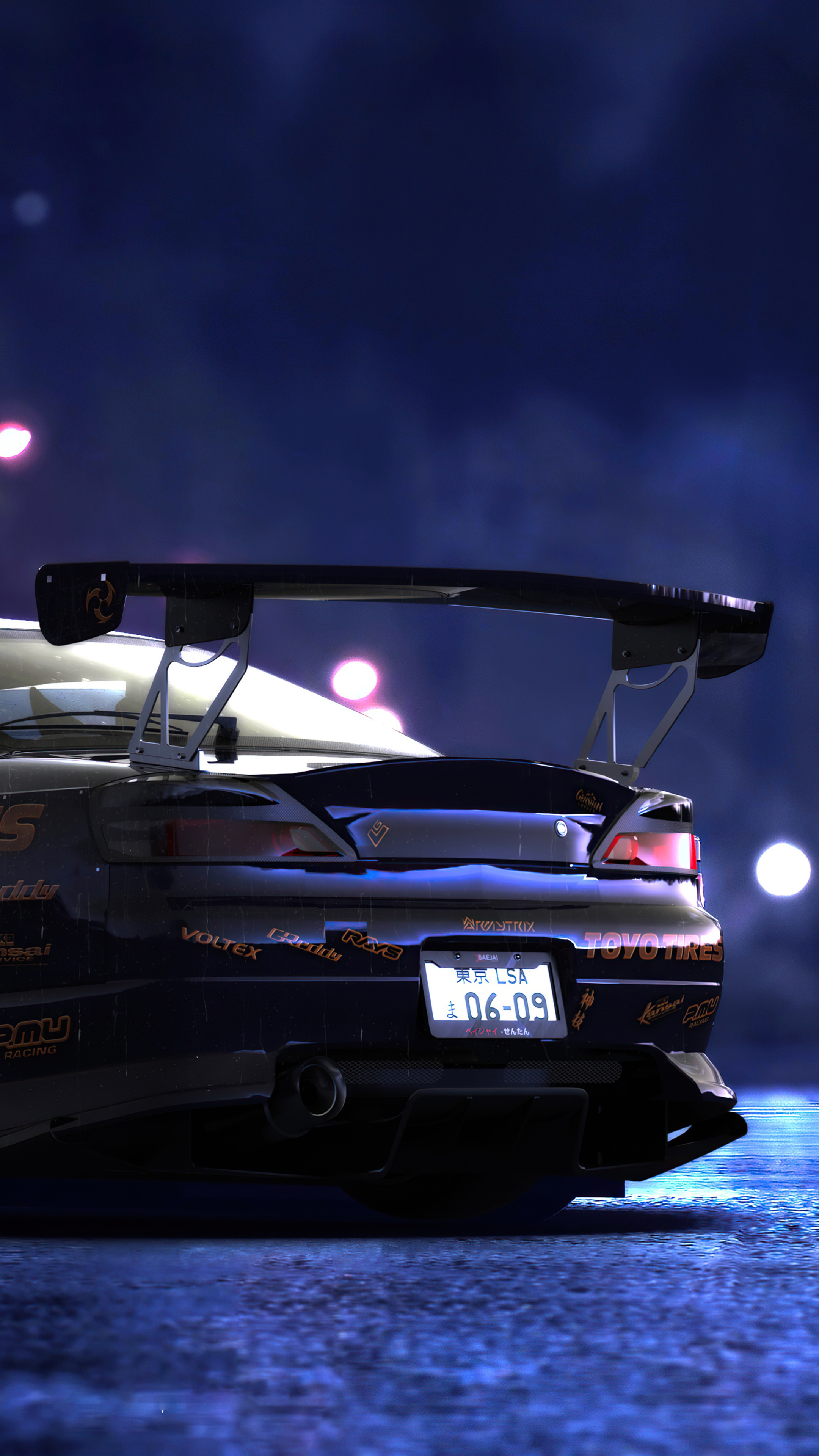 Nissan S15 Silvia with a large rear spoiler HD Phone Wallpaper