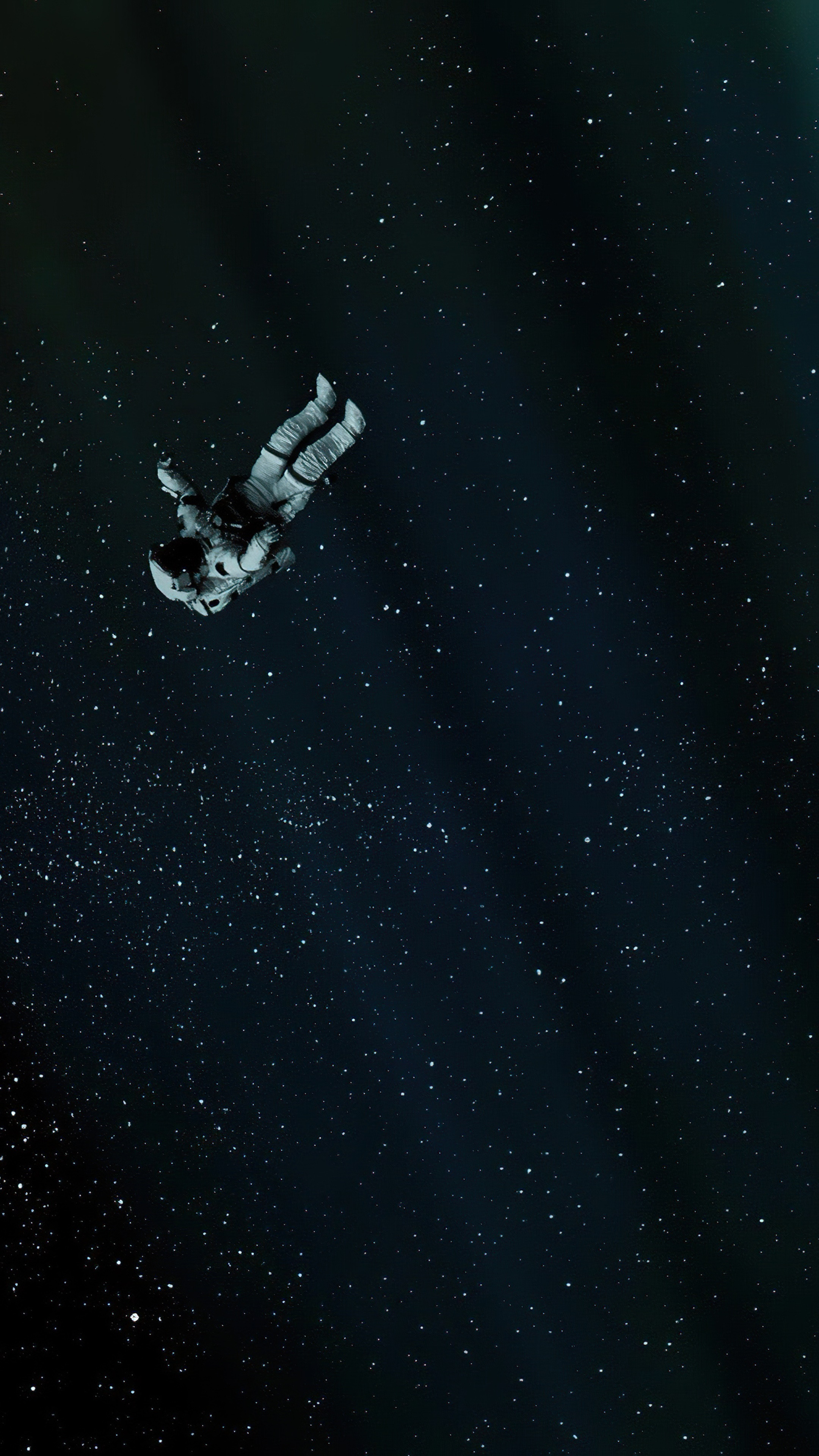 Astronaut floating in a starry digital universe HD Phone Wallpaper