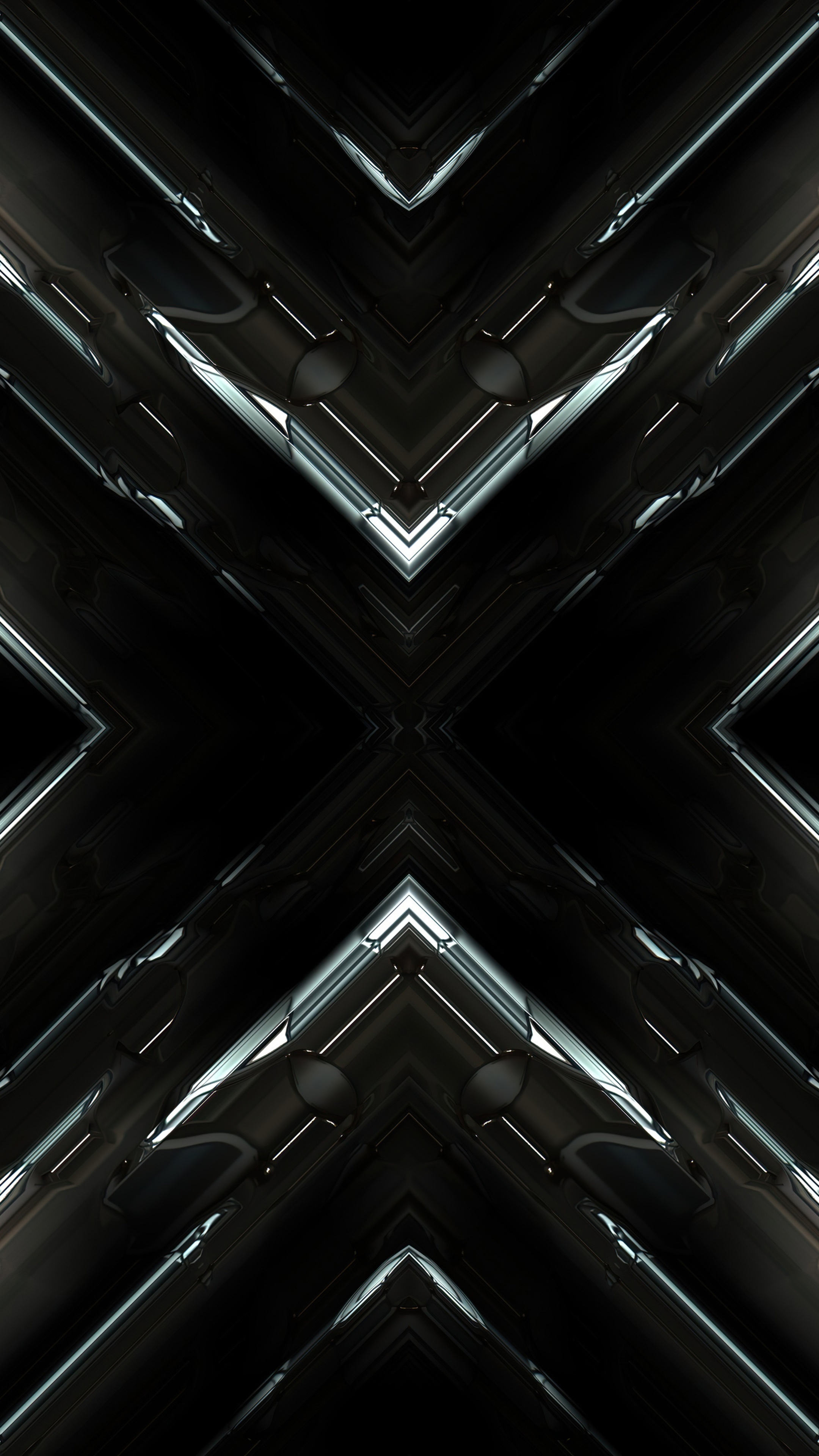 Abstract digital art with dark geometric patterns HD Phone Wallpaper