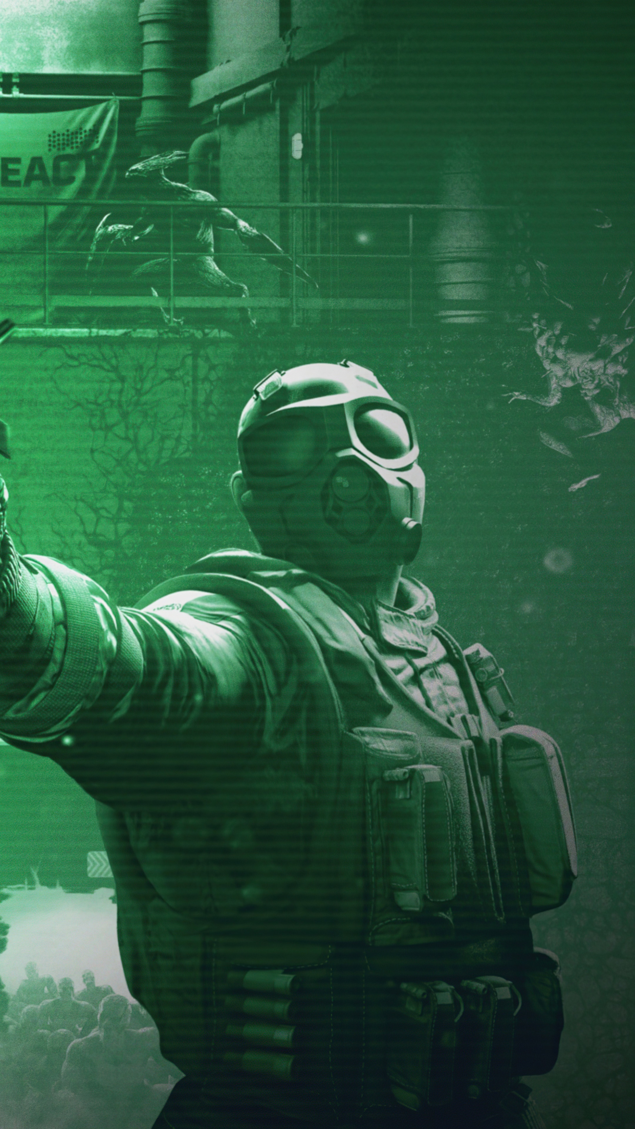 Soldier in gas mask from Tom Clancy's Rainbow Six Extraction HD Phone Wallpaper