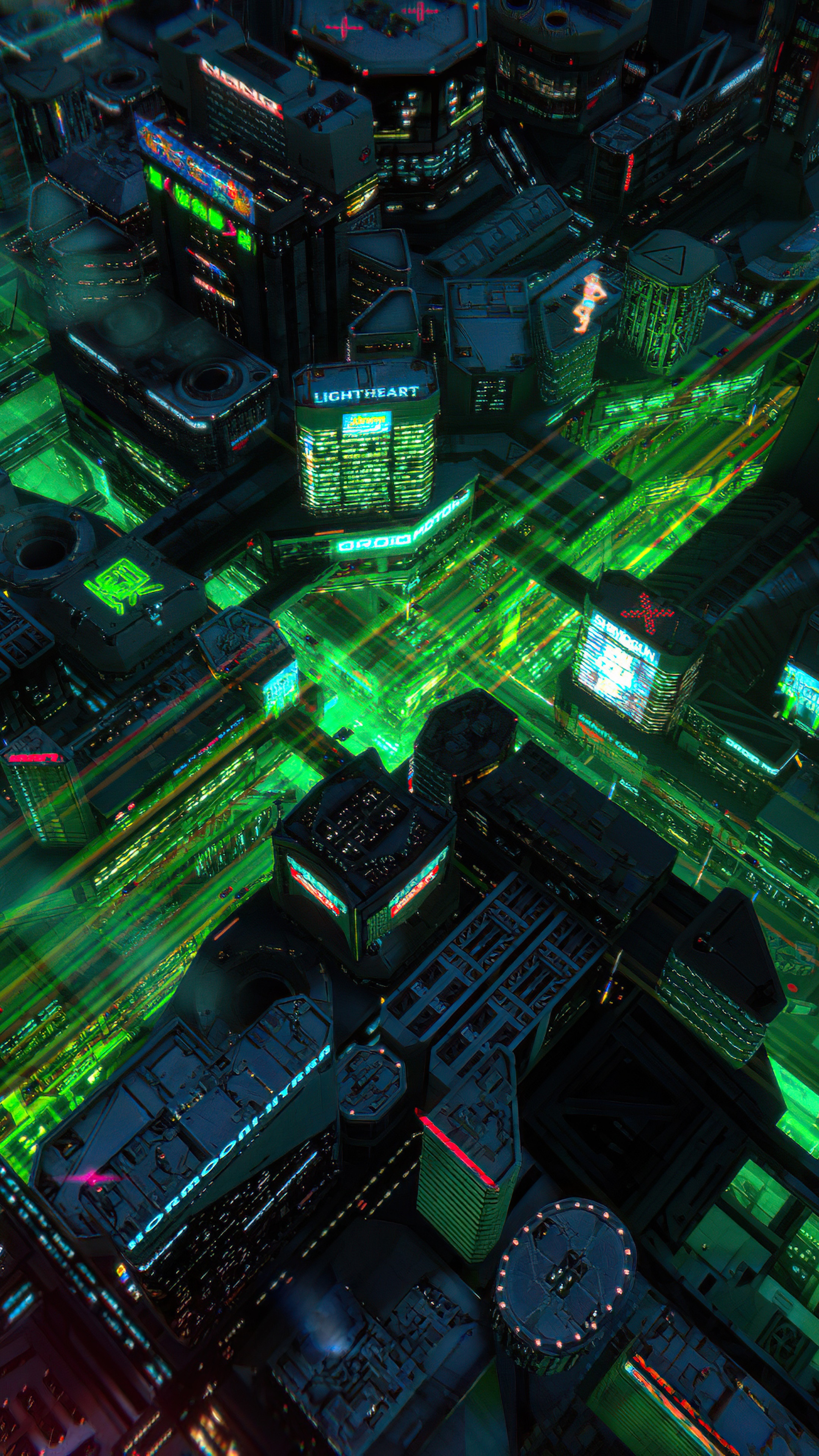 Cyberpunk Cityscape with Neon Lights HD Phone Wallpaper