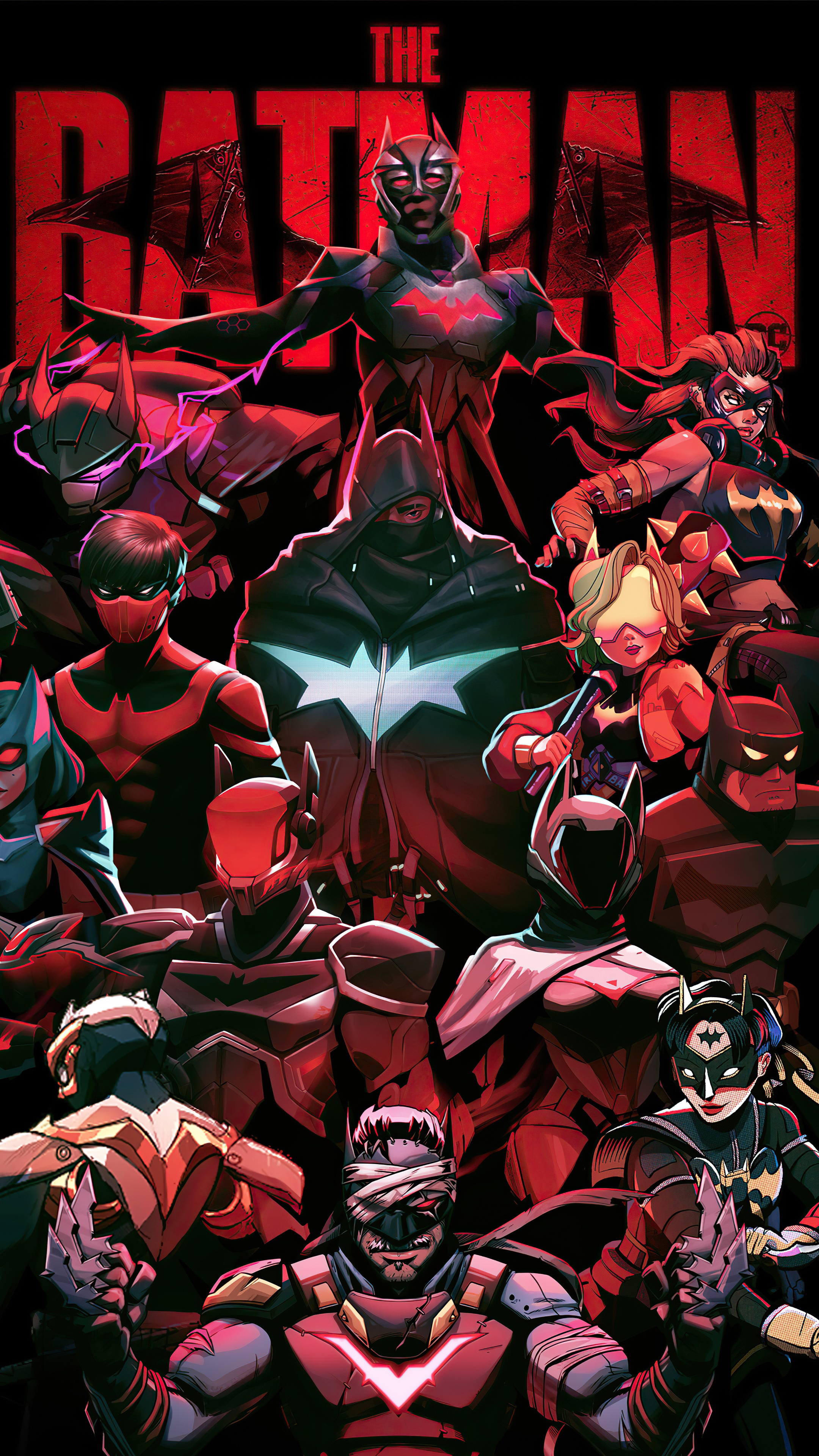 The Batman Characters Artwork HD Phone Wallpaper