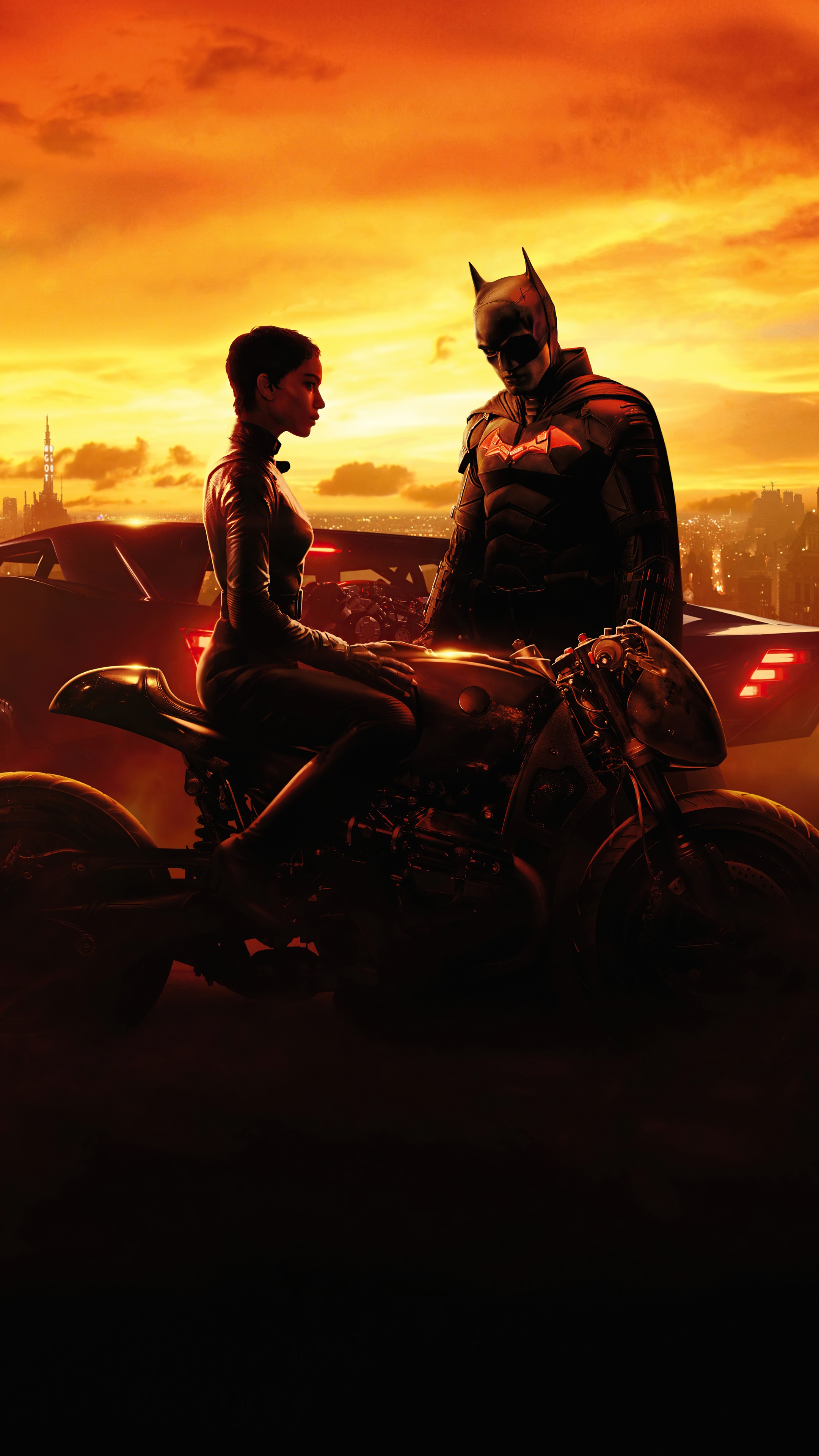 Batman and Catwoman from The Batman 4K HD Phone Wallpaper