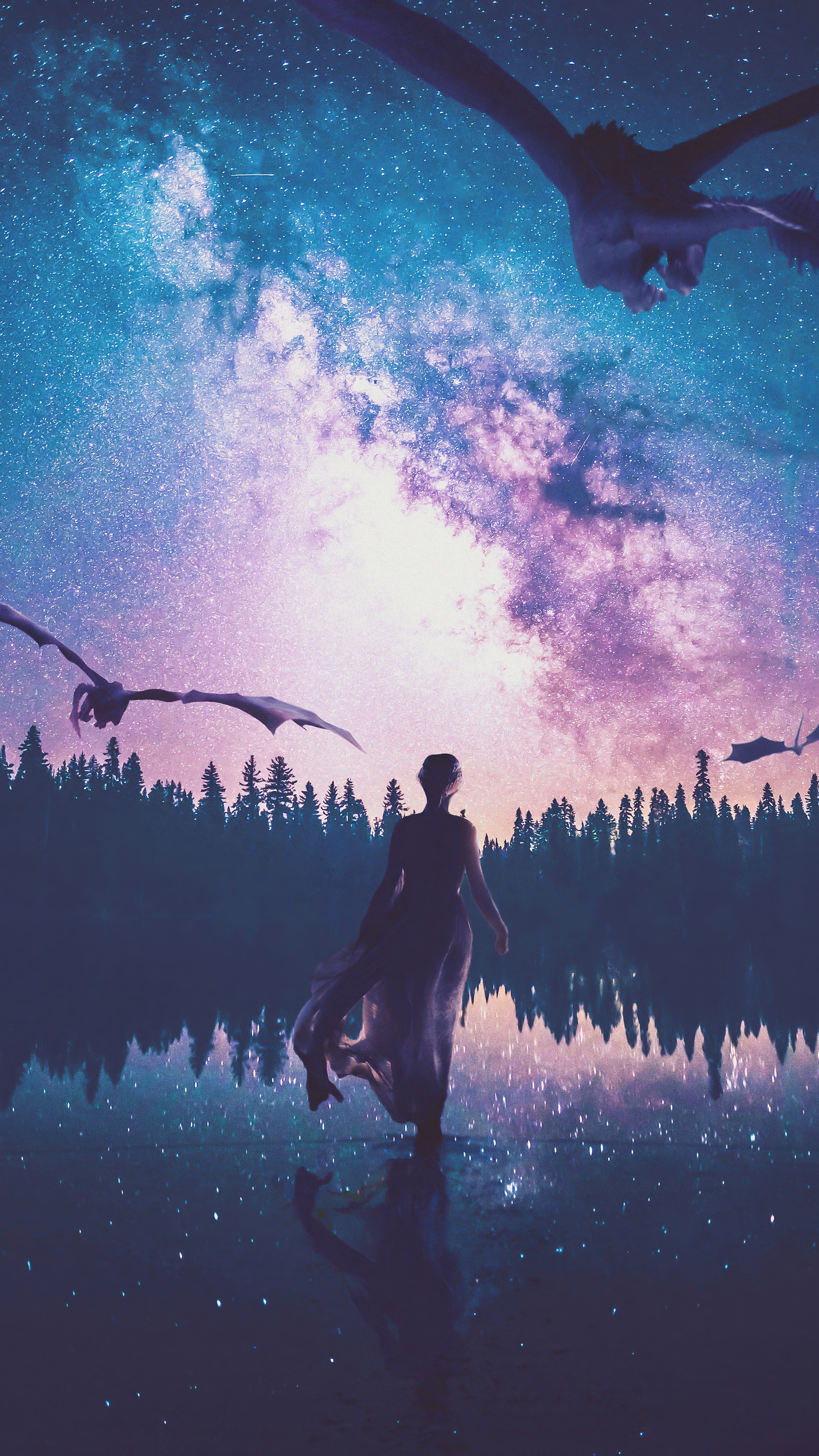 Daenerys Targaryen from Game of Thrones with dragons HD Phone Wallpaper