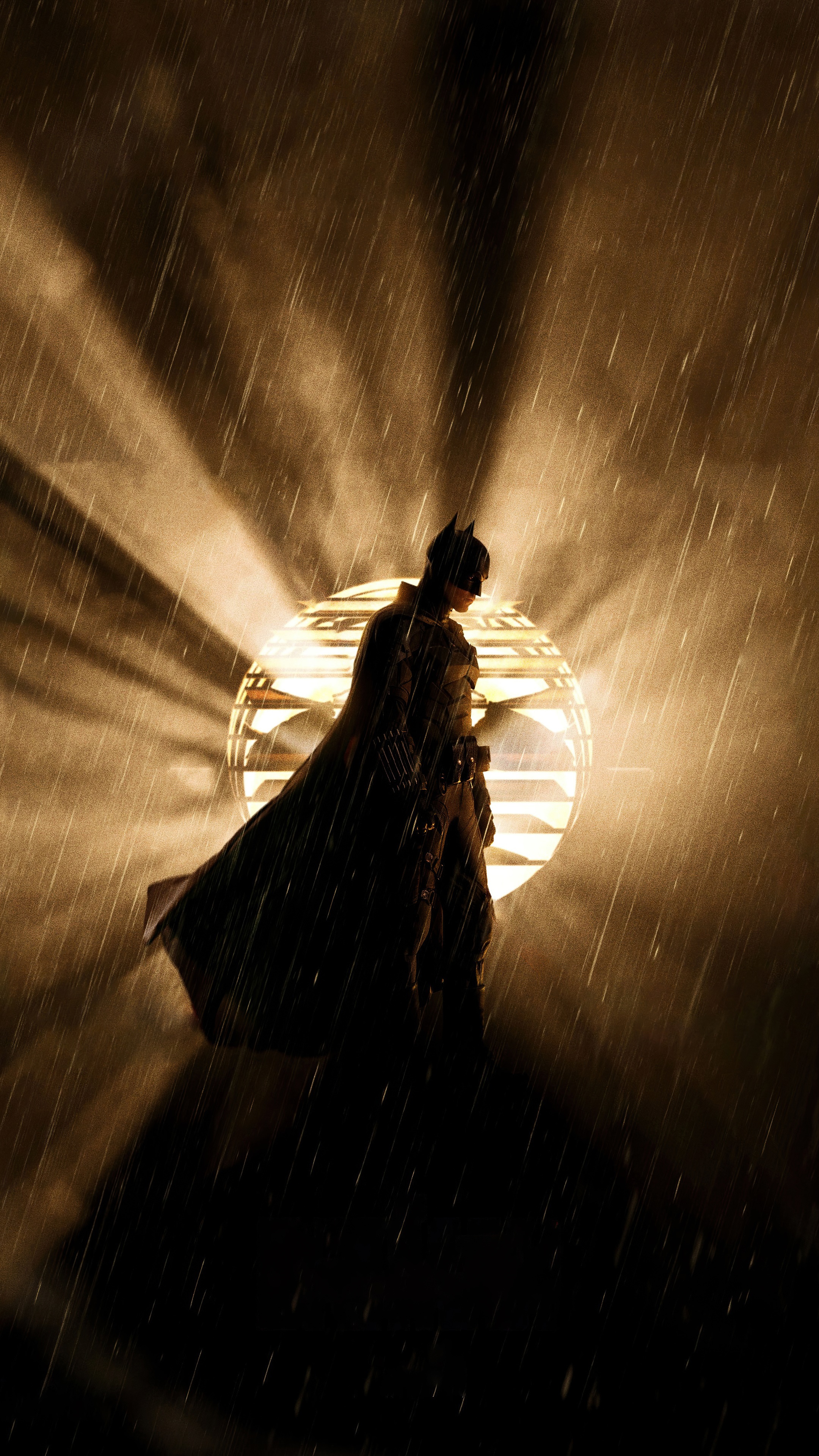 Batman from The Batman in the rain HD Phone Wallpaper