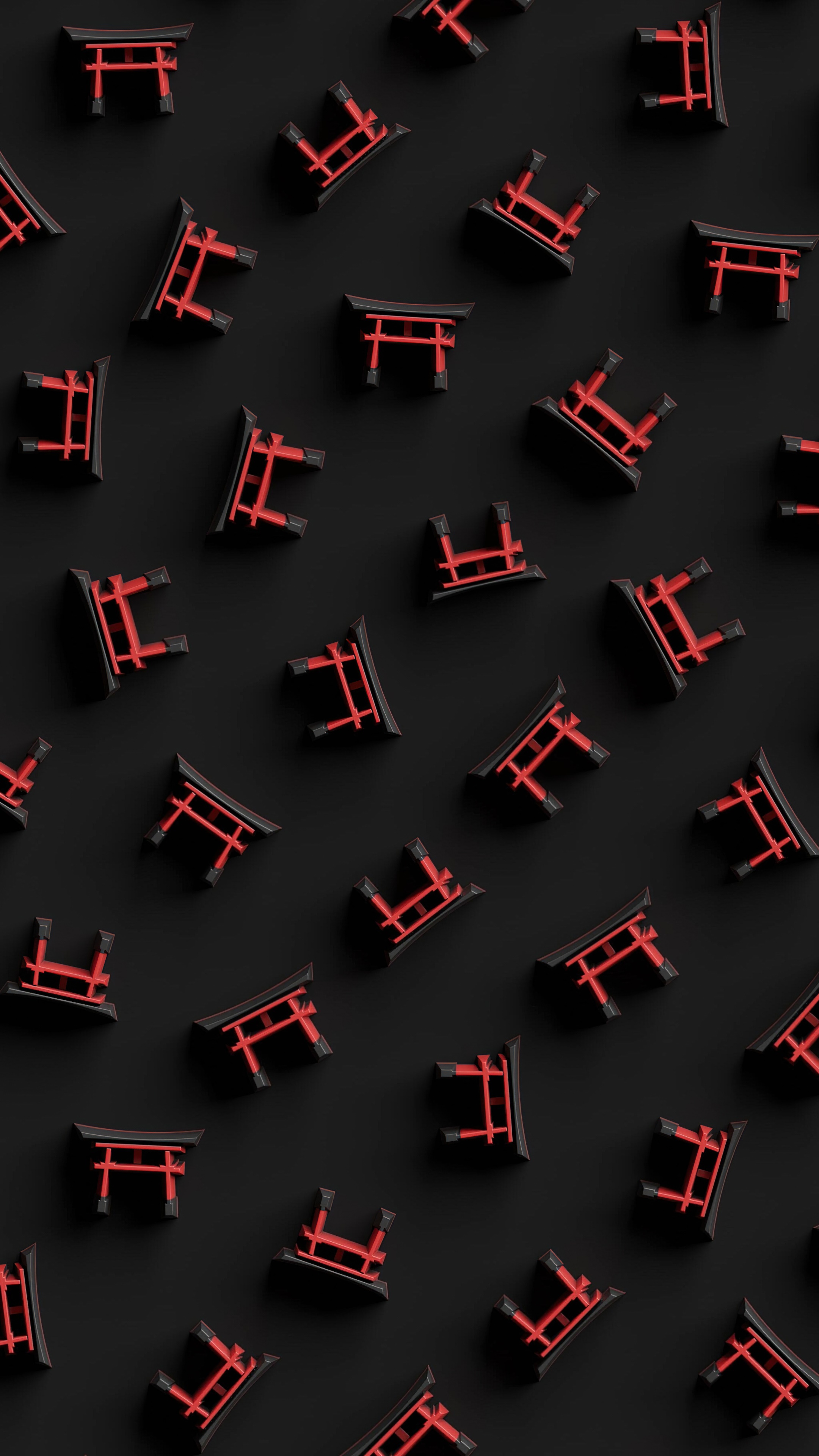 Abstract Torii Gates Pattern 4K HD Phone Wallpaper