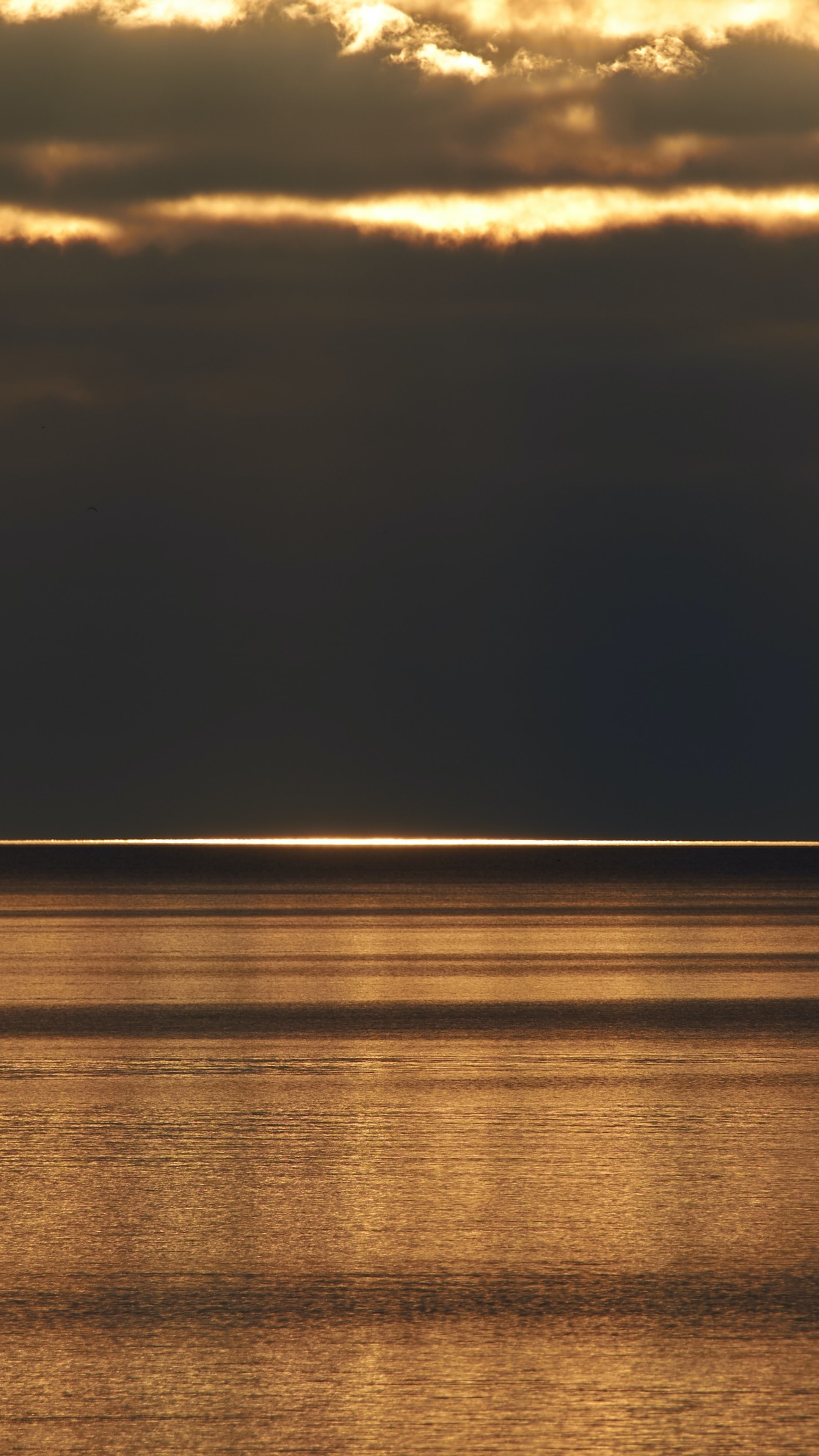 Sunset over the ocean with golden light HD Phone Wallpaper