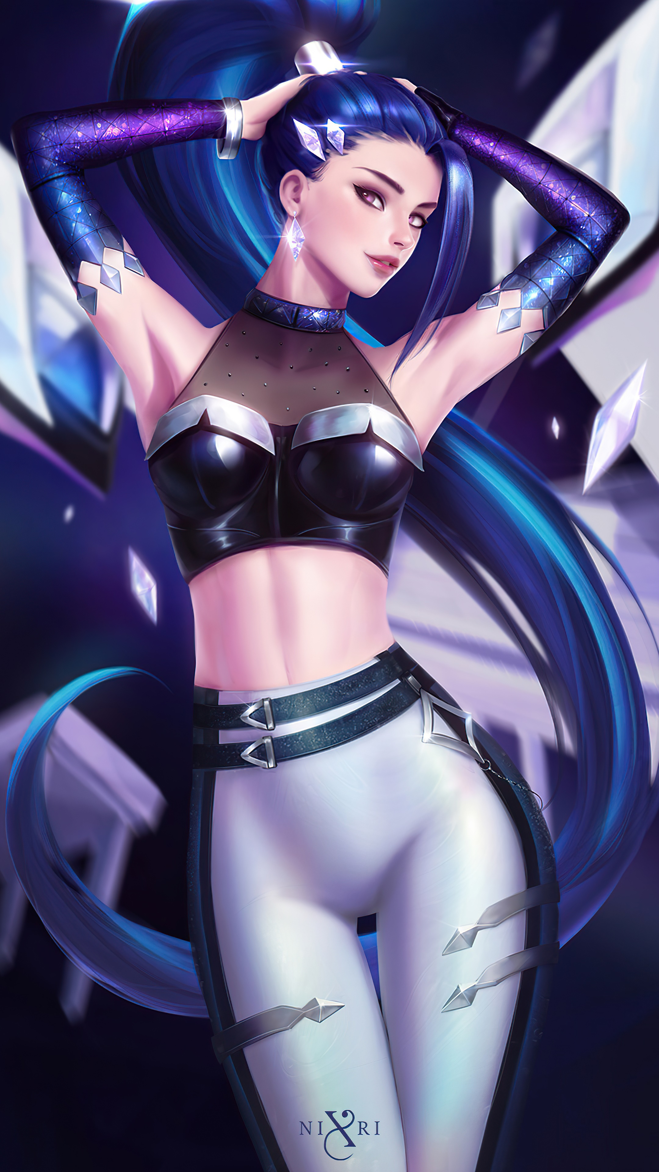 K/DA Akali from League of Legends HD Phone Wallpaper