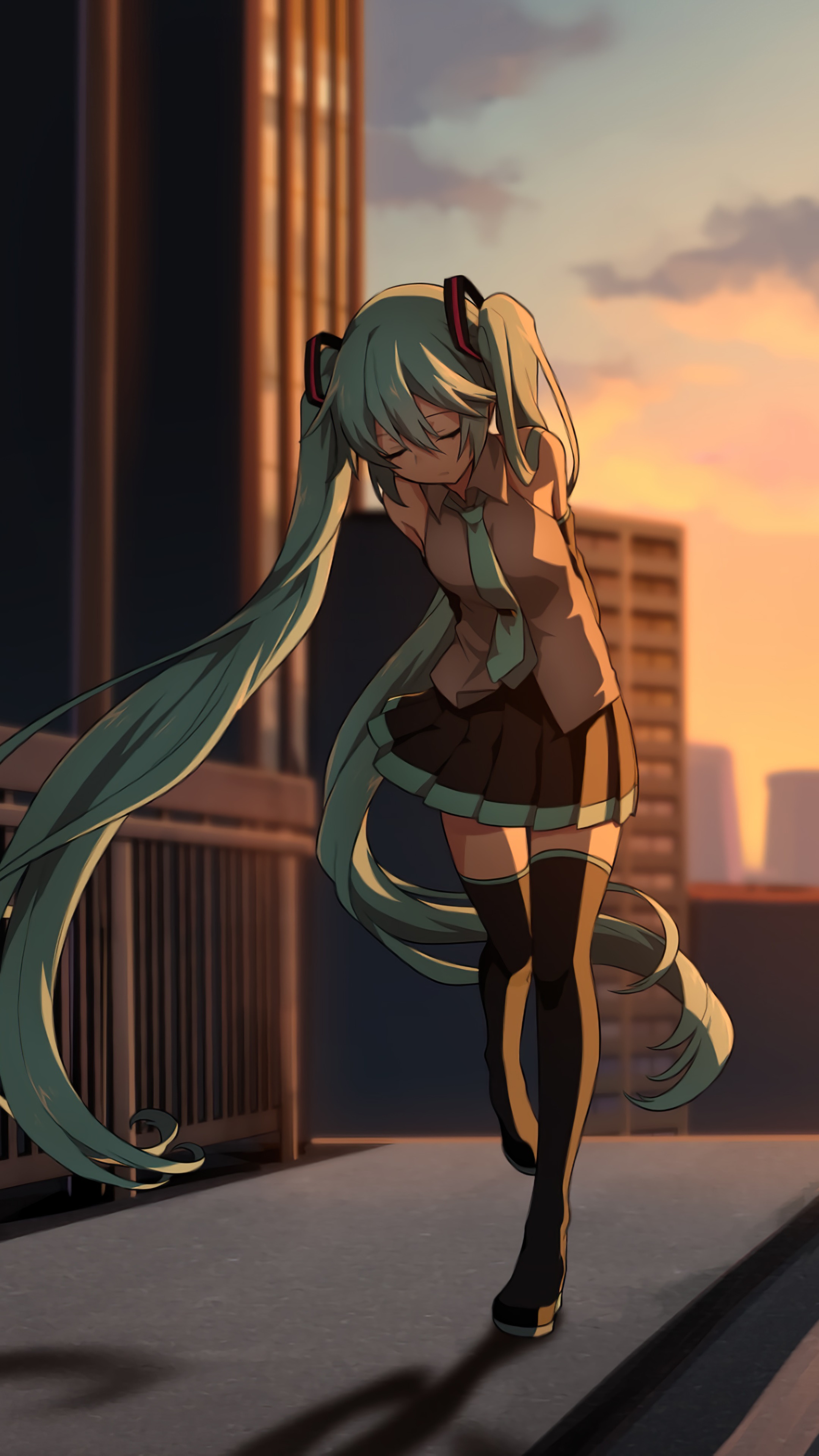 Hatsune Miku from Vocaloid HD Phone Wallpaper
