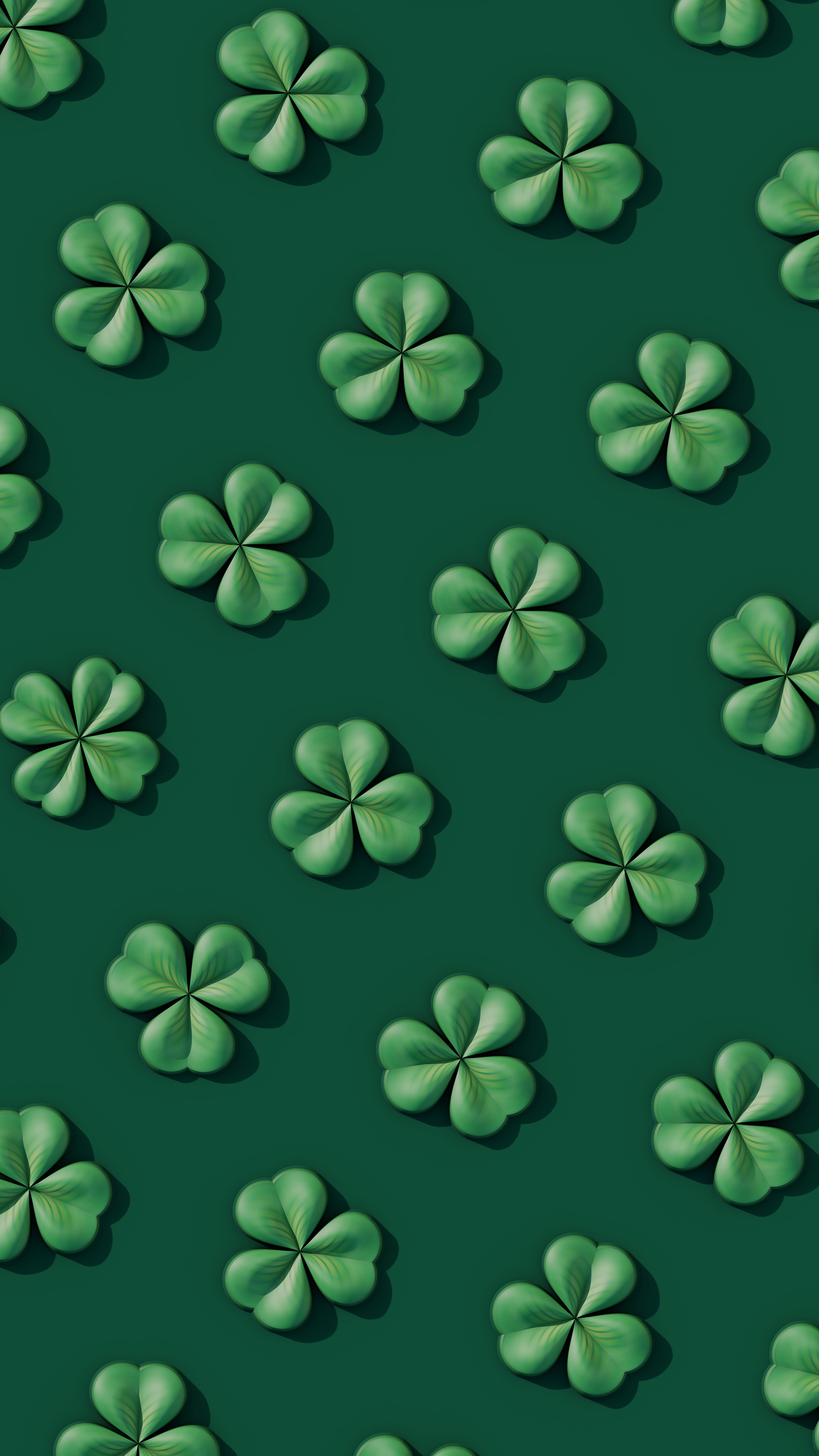 Digital Art of Green Shamrocks HD Phone Wallpaper
