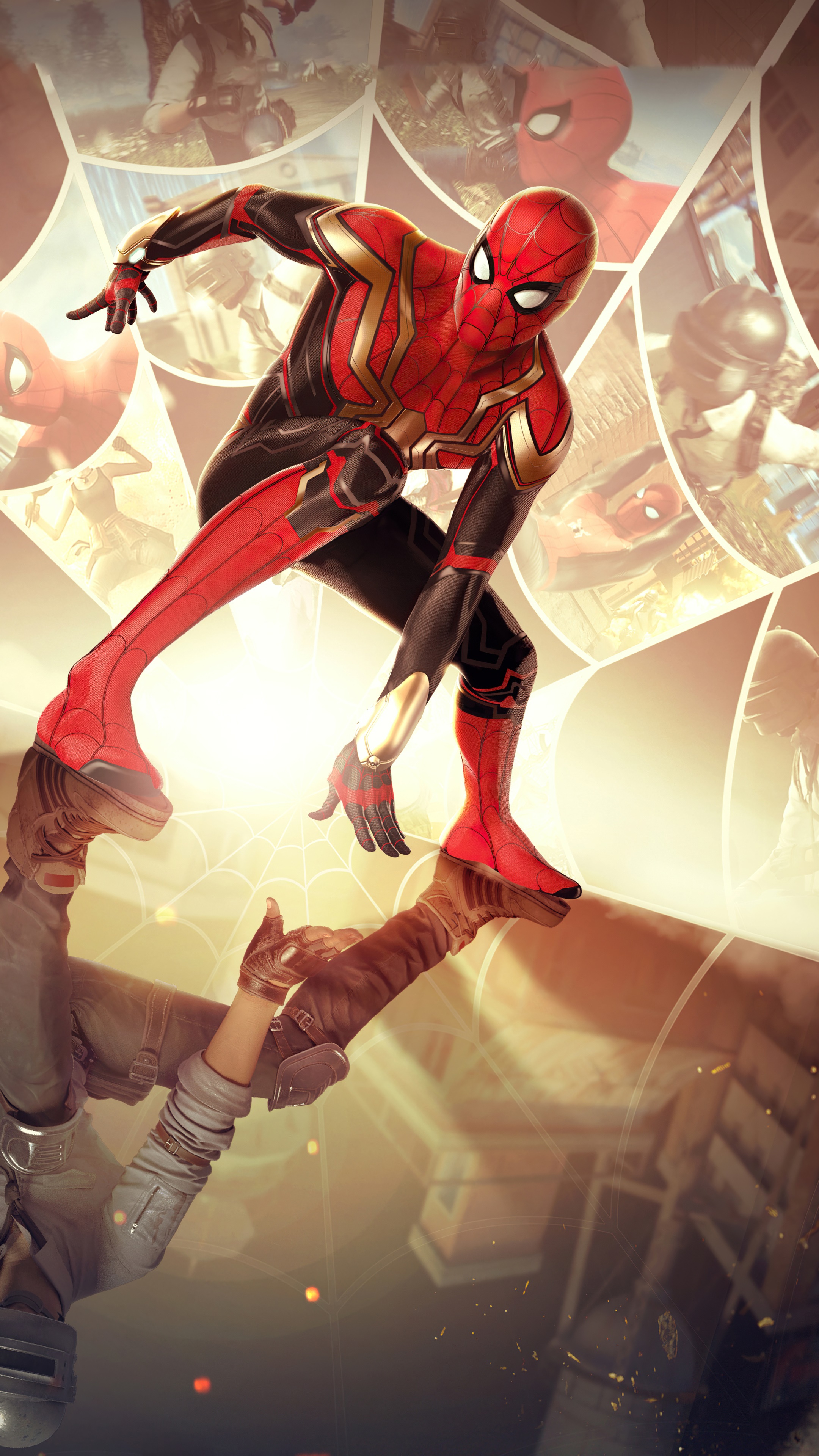 Spider-Man in his Iron Spider suit HD Phone Wallpaper