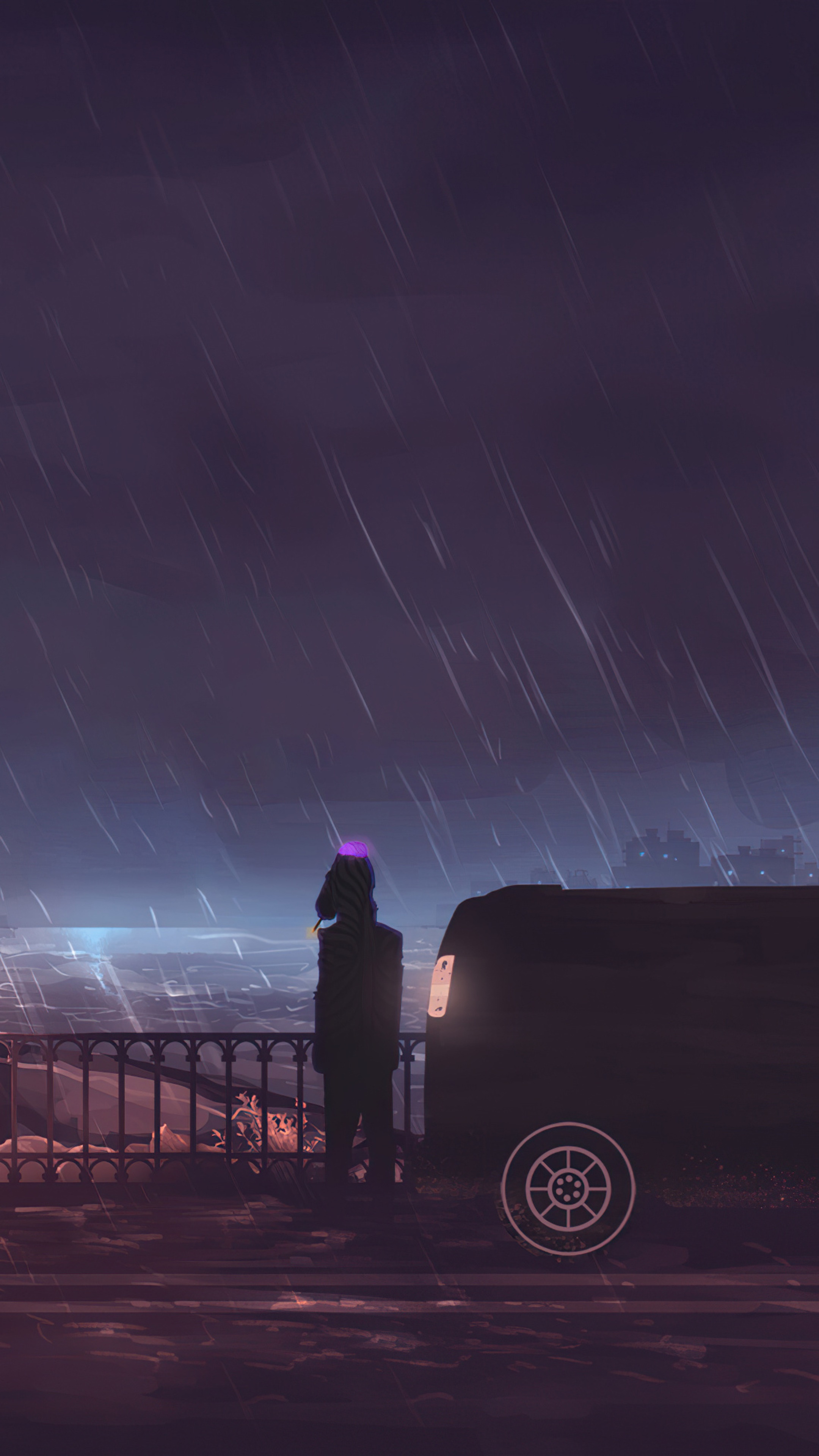 Bojack Horseman in the rain HD Phone Wallpaper