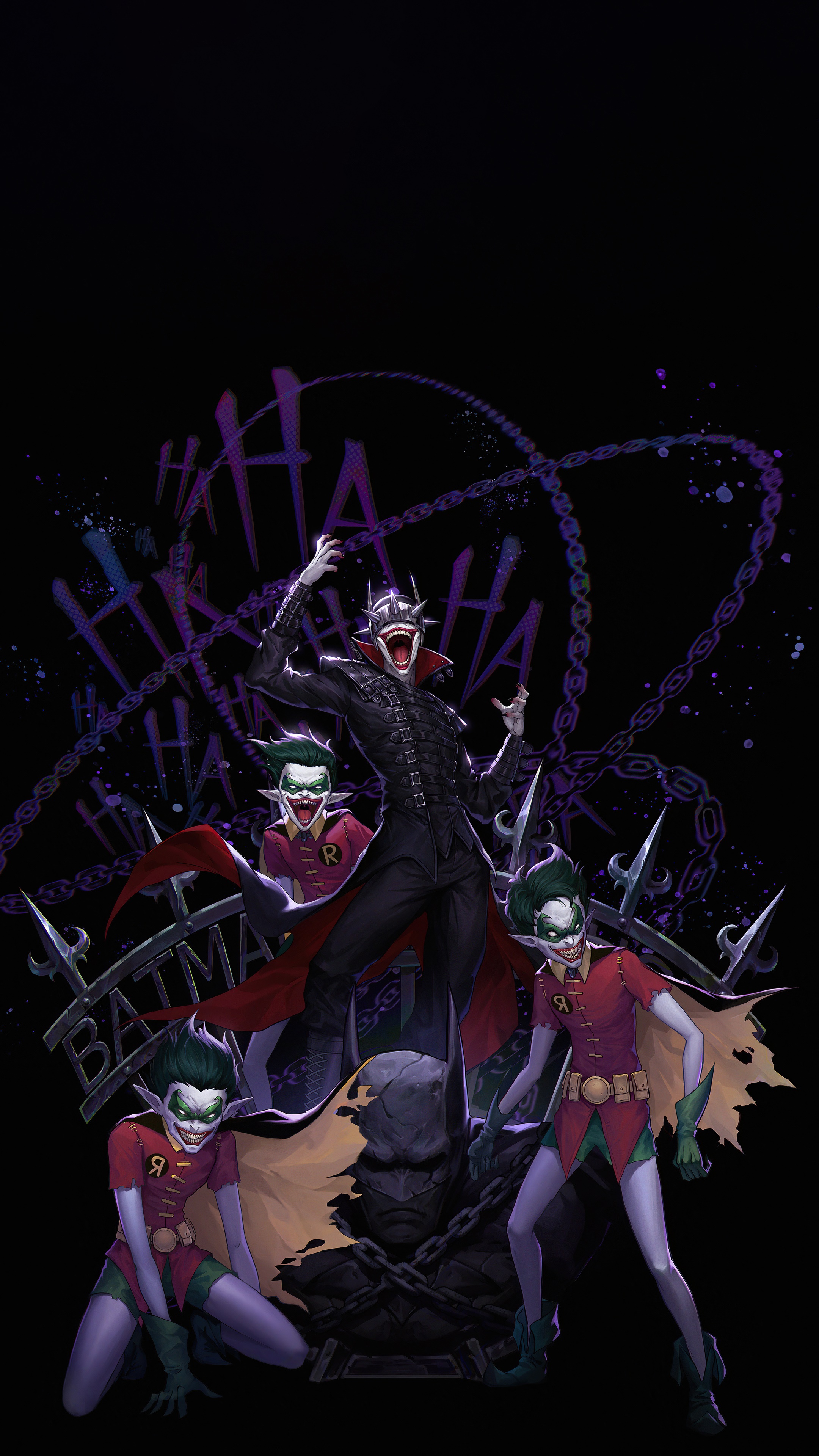 The Batman Who Laughs and Robins from DC Comics HD Phone Wallpaper