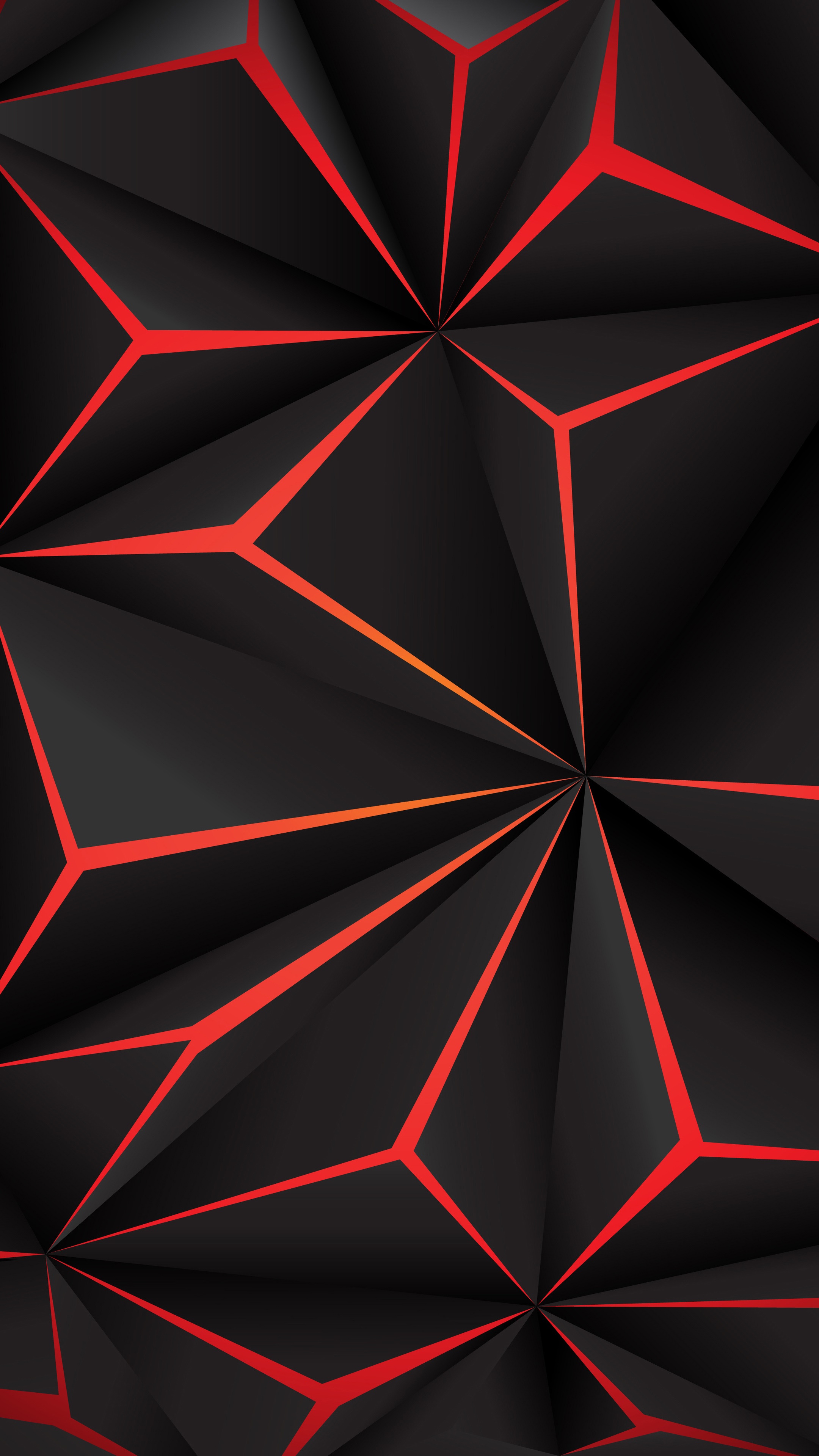 Abstract black and red geometric shapes 4K HD Phone Wallpaper