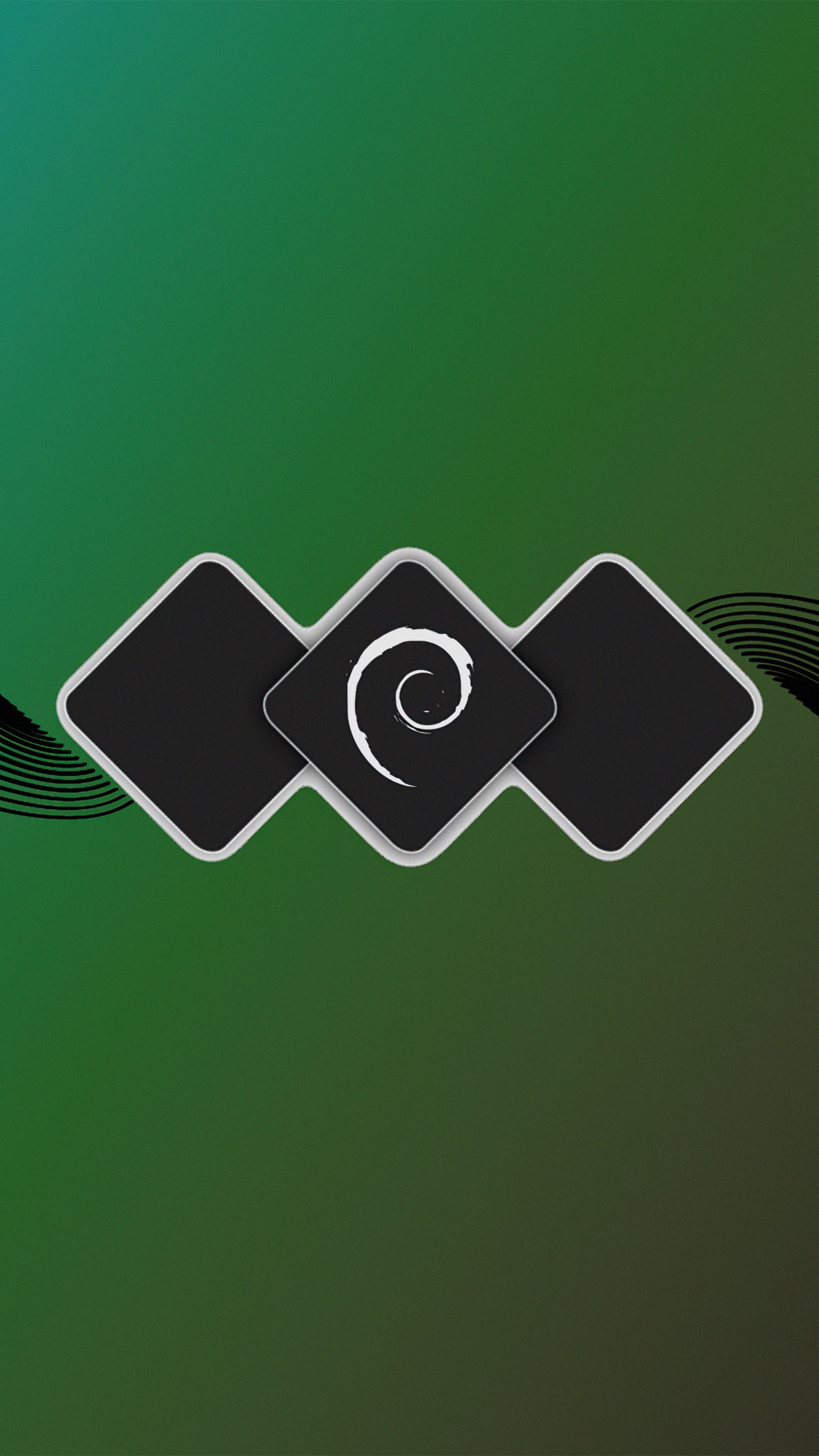 Debian Linux logo on black diamonds 4K HD Phone Wallpaper