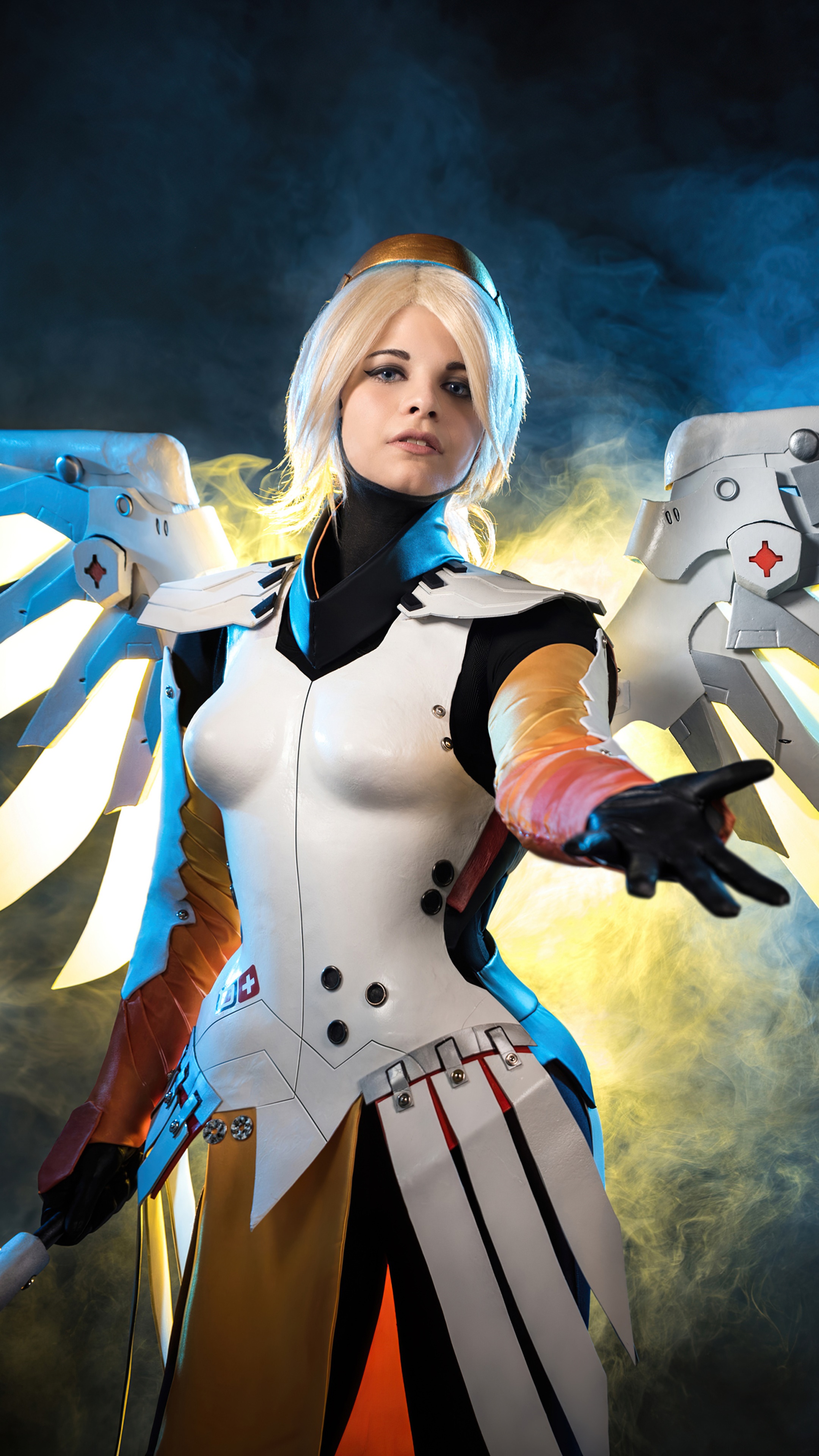 Mercy from Overwatch cosplay HD Phone Wallpaper