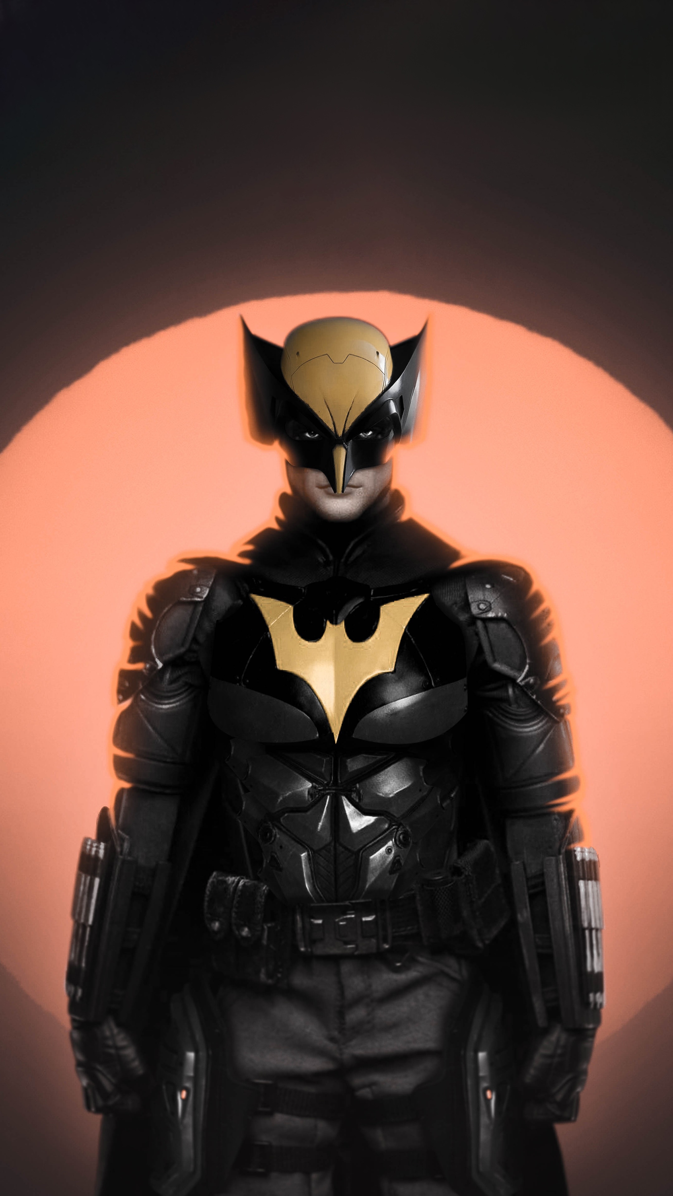 Wolverine Batman Hybrid Character Artwork HD Phone Wallpaper