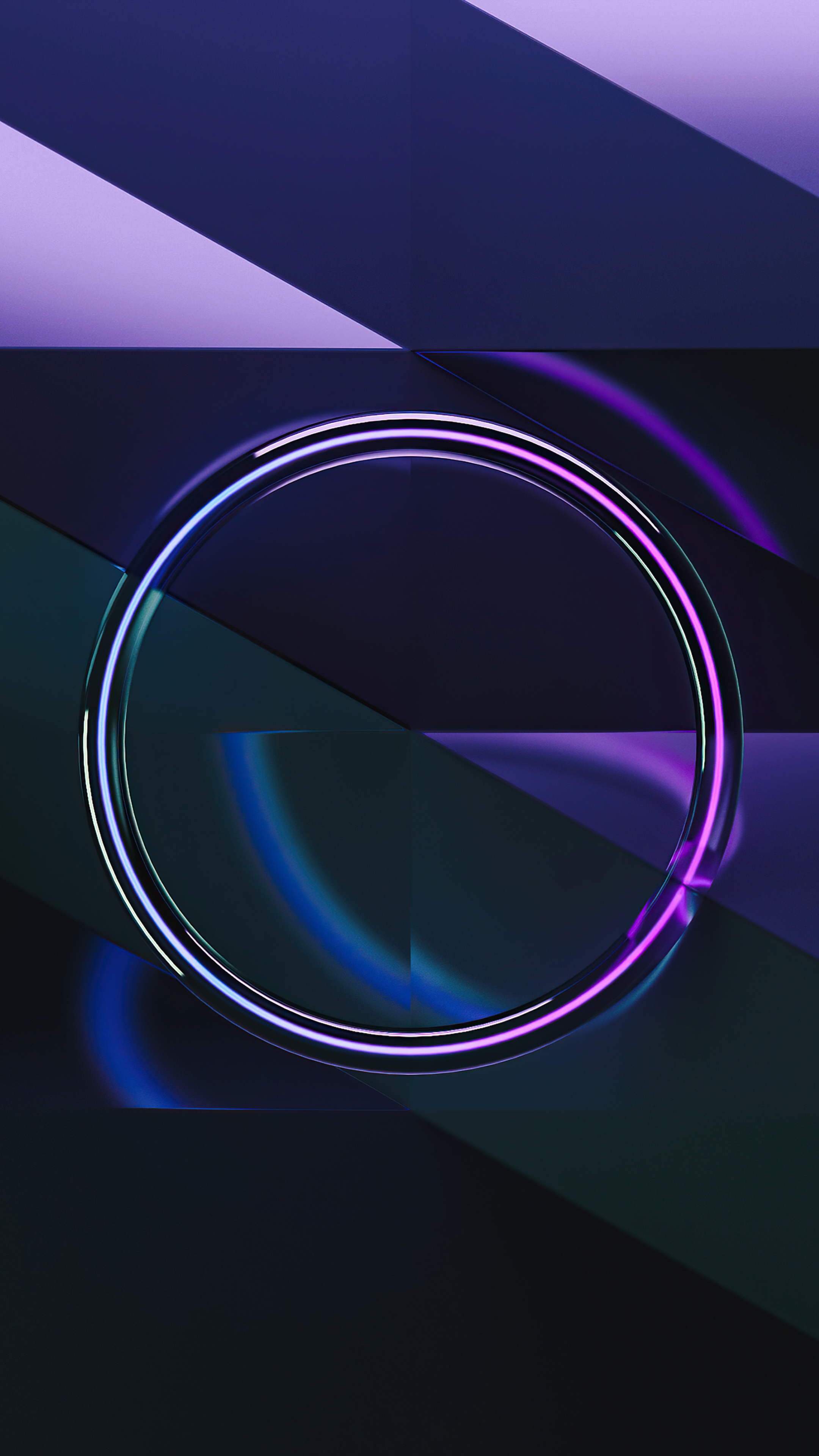 Abstract digital art with neon circle HD Phone Wallpaper