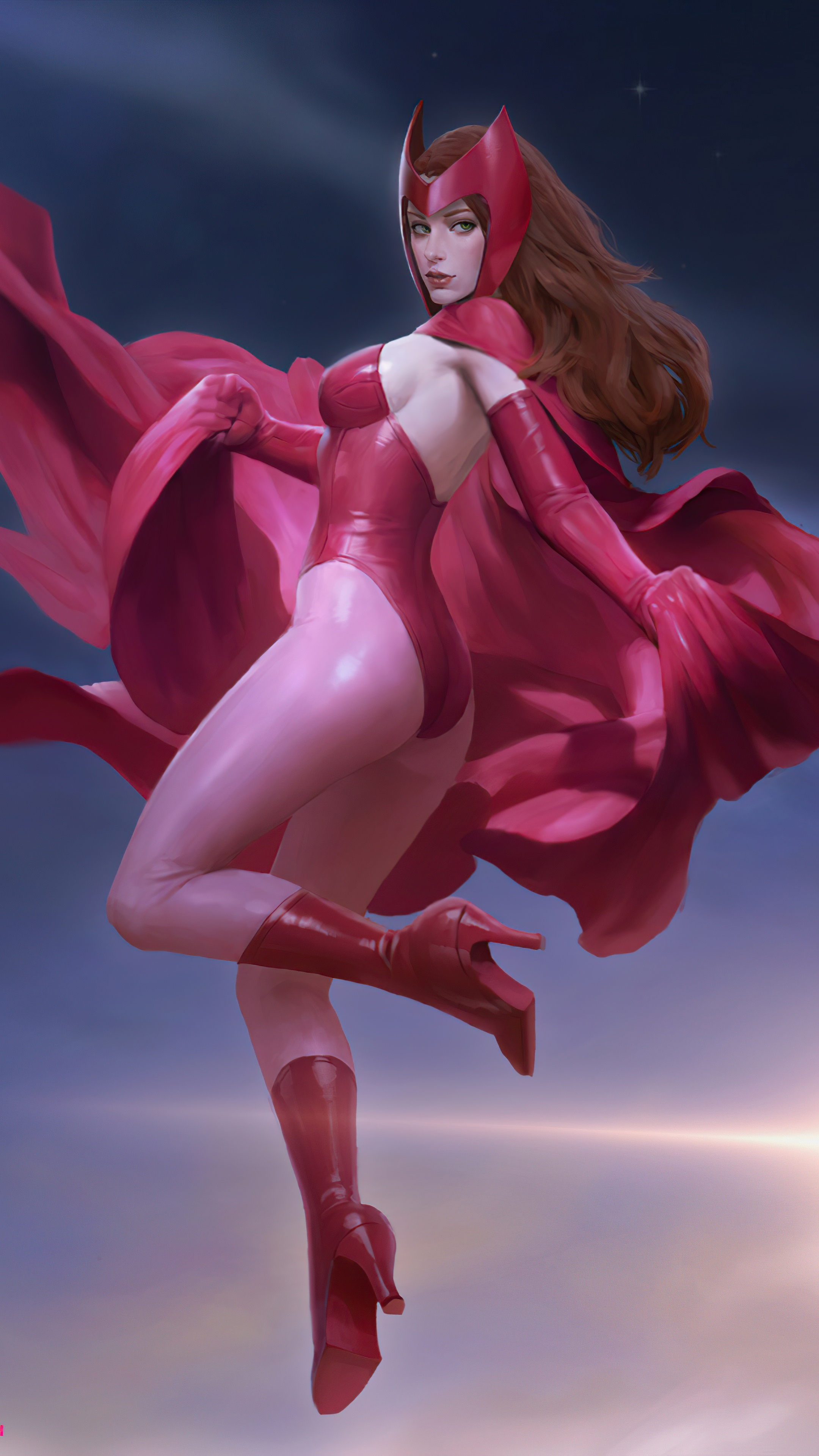 Scarlet Witch from Wanda Vision 4K HD Phone Wallpaper